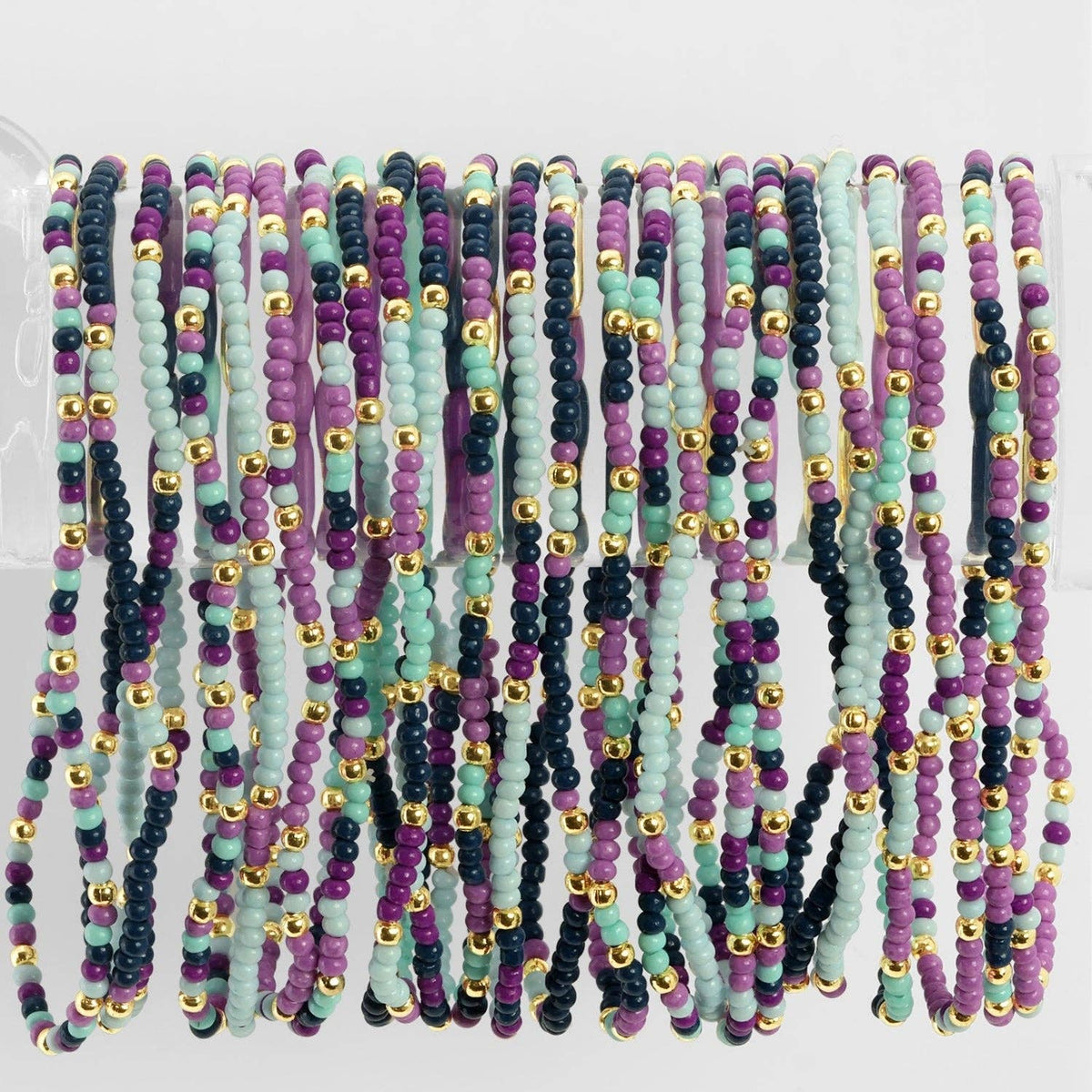 Assorted 2mm Stretch Seed Bead Bracelets