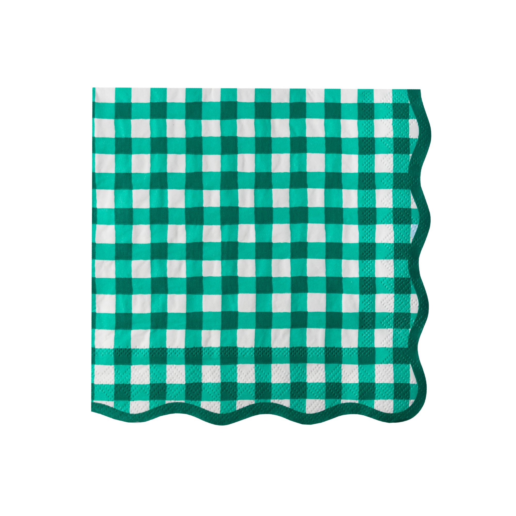Elegant Emerald Green Gingham Dinner Napkins