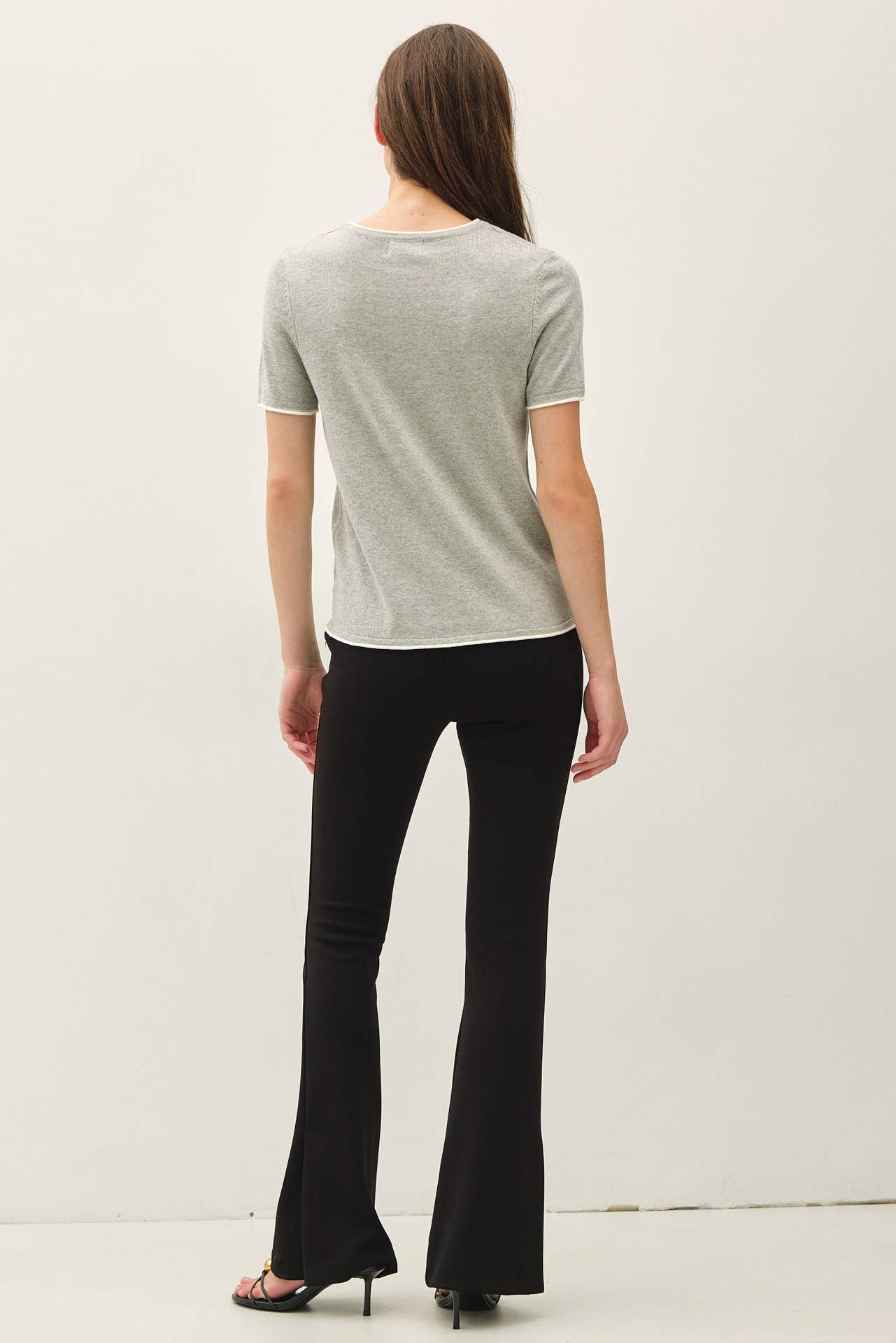 Layered Look Essential Short Sleeve Sweater Top