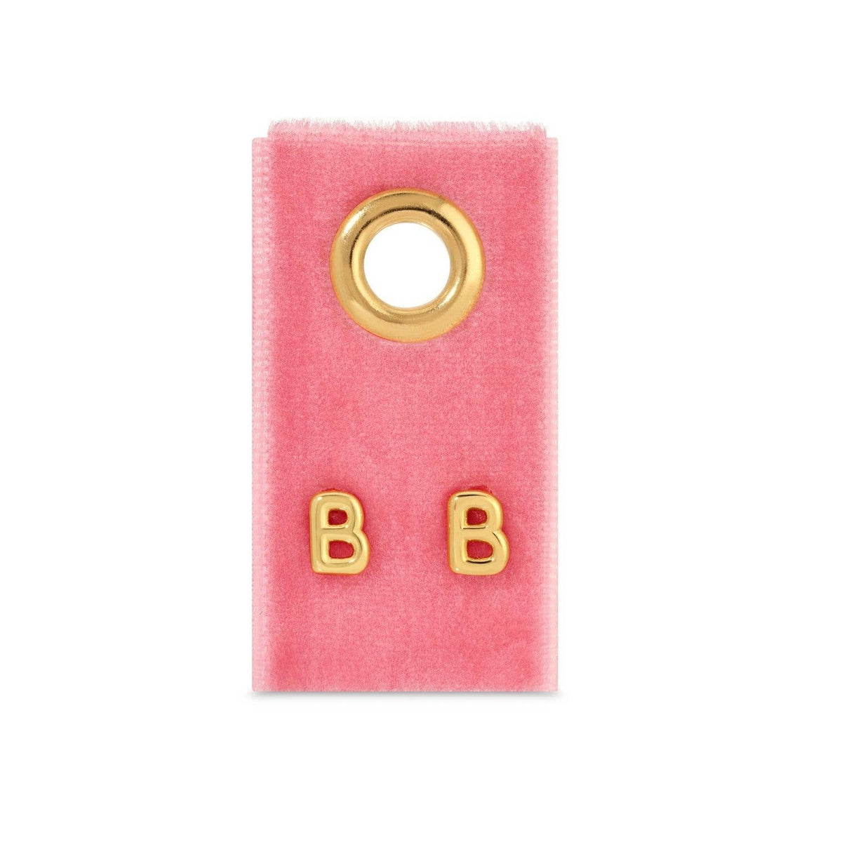 Initial Stud Earrings on Velvet