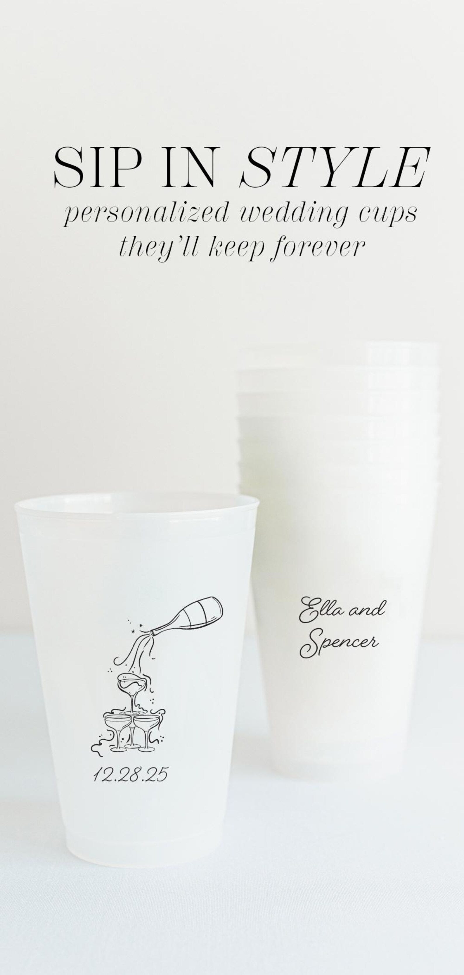 Personalized Frosted Wedding Reception Cups