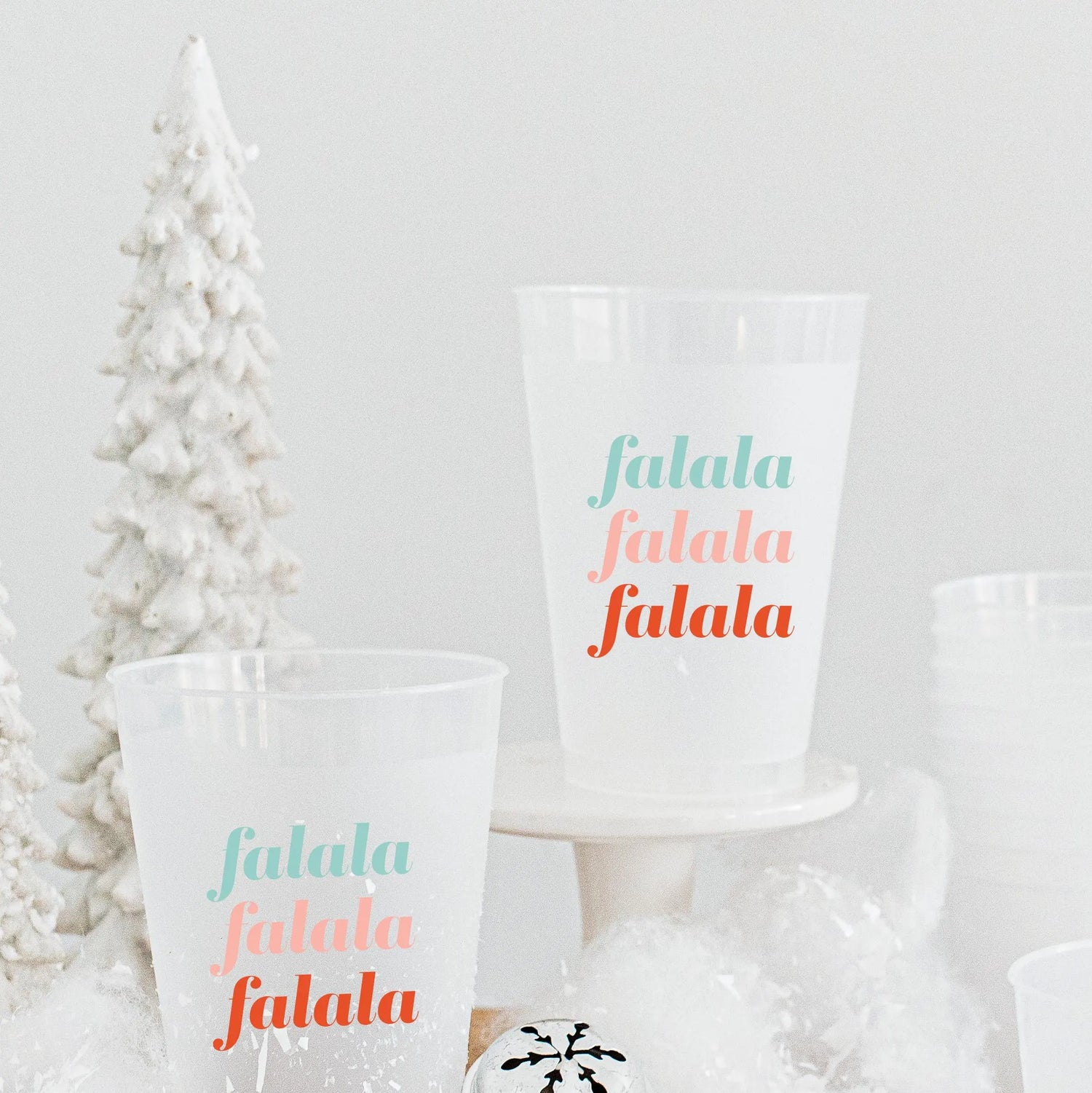 Frosted Plastic Cups for Holiday