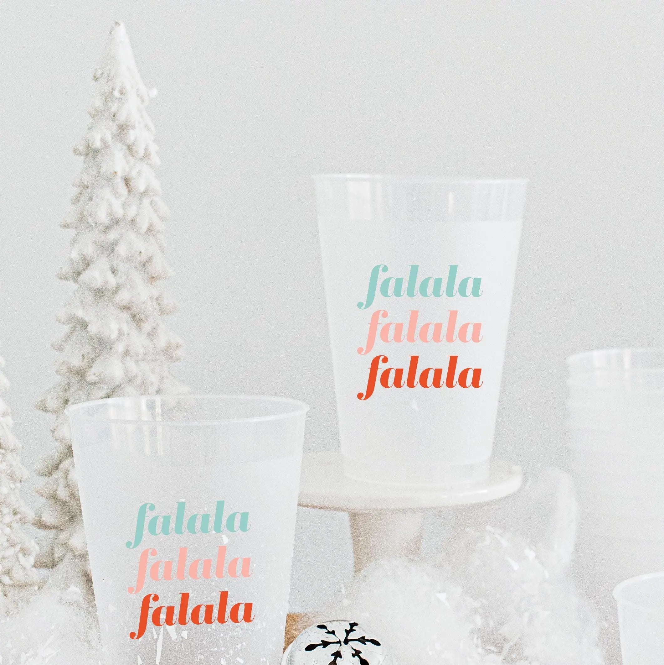 Frosted Plastic Cups for Holiday