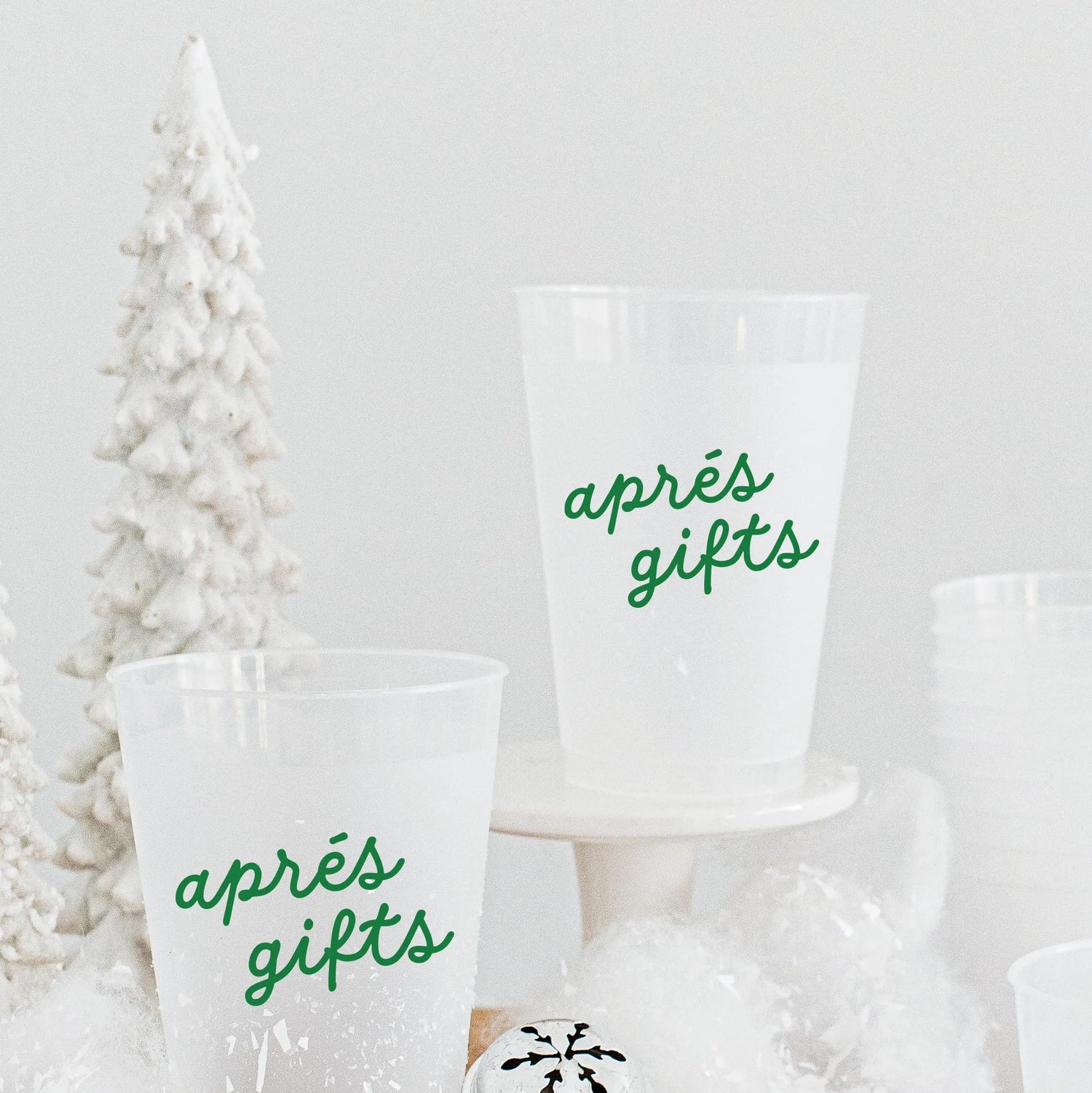 Frosted Plastic Cups for Holiday