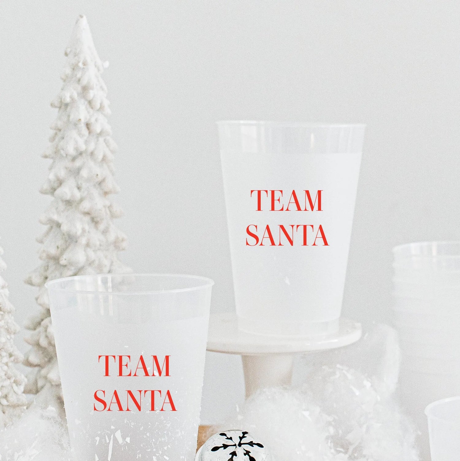 Frosted Plastic Cups for Holiday