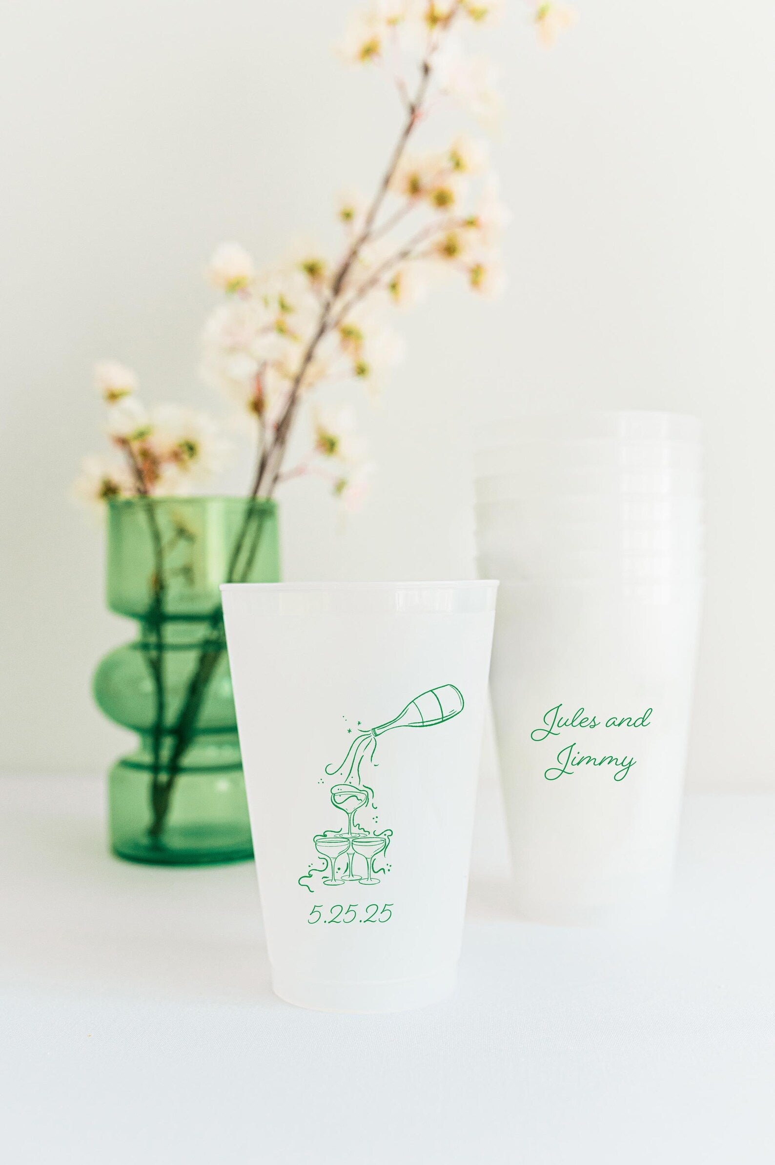 Personalized Frosted Wedding Reception Cups