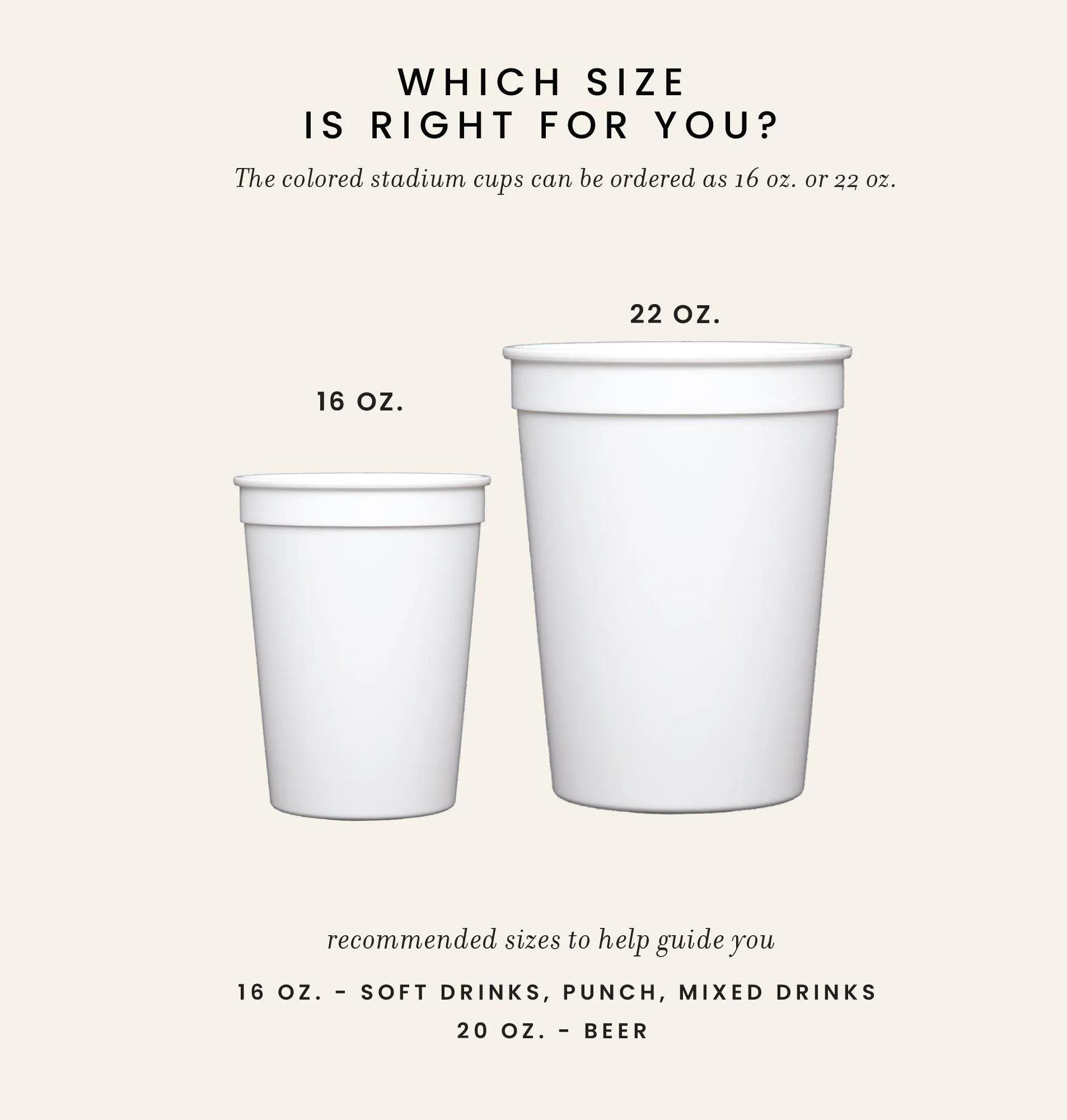 Custom Stadium Plastic Cups for Graduation