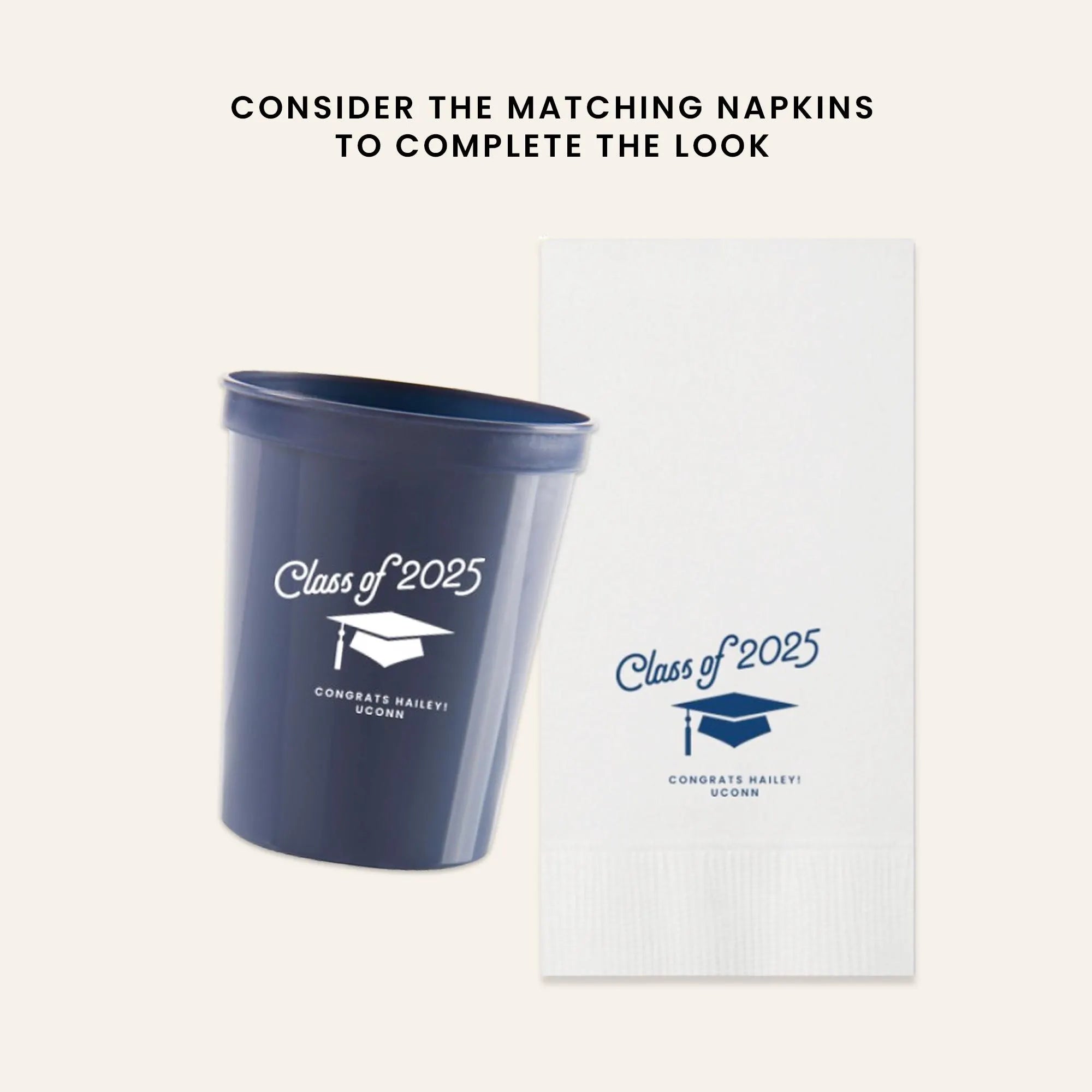 Custom Stadium Plastic Cups for Graduation