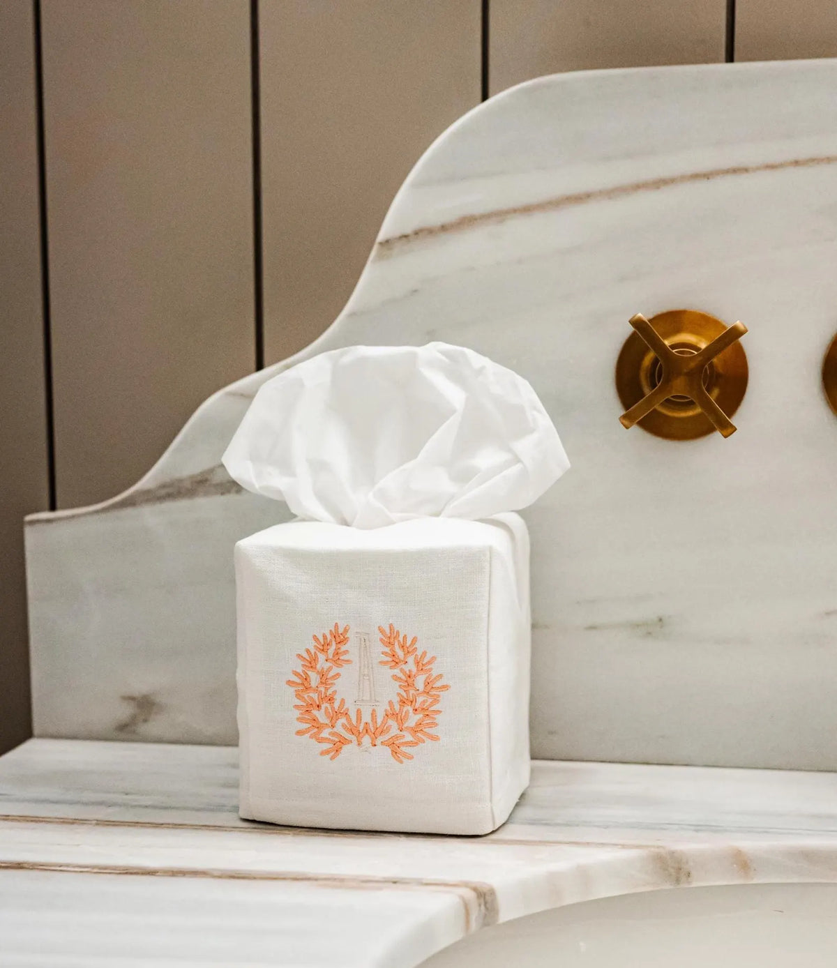 Embroidered Tissue Box Cover
