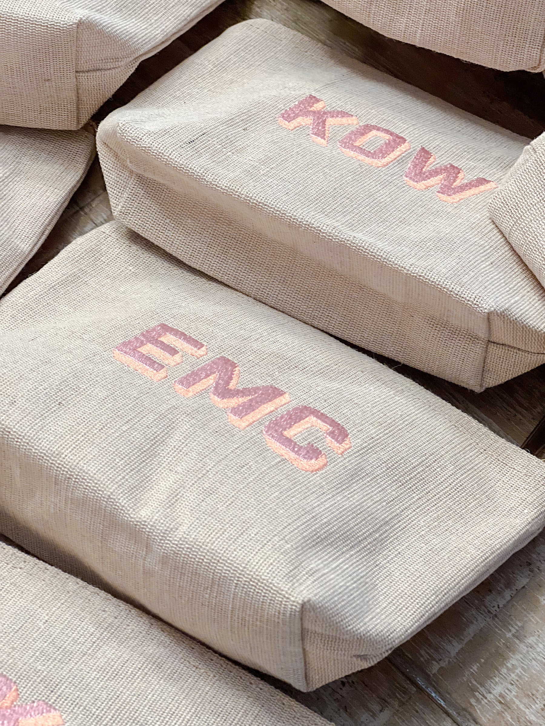 Embroidered Jute Pouch - wholesale