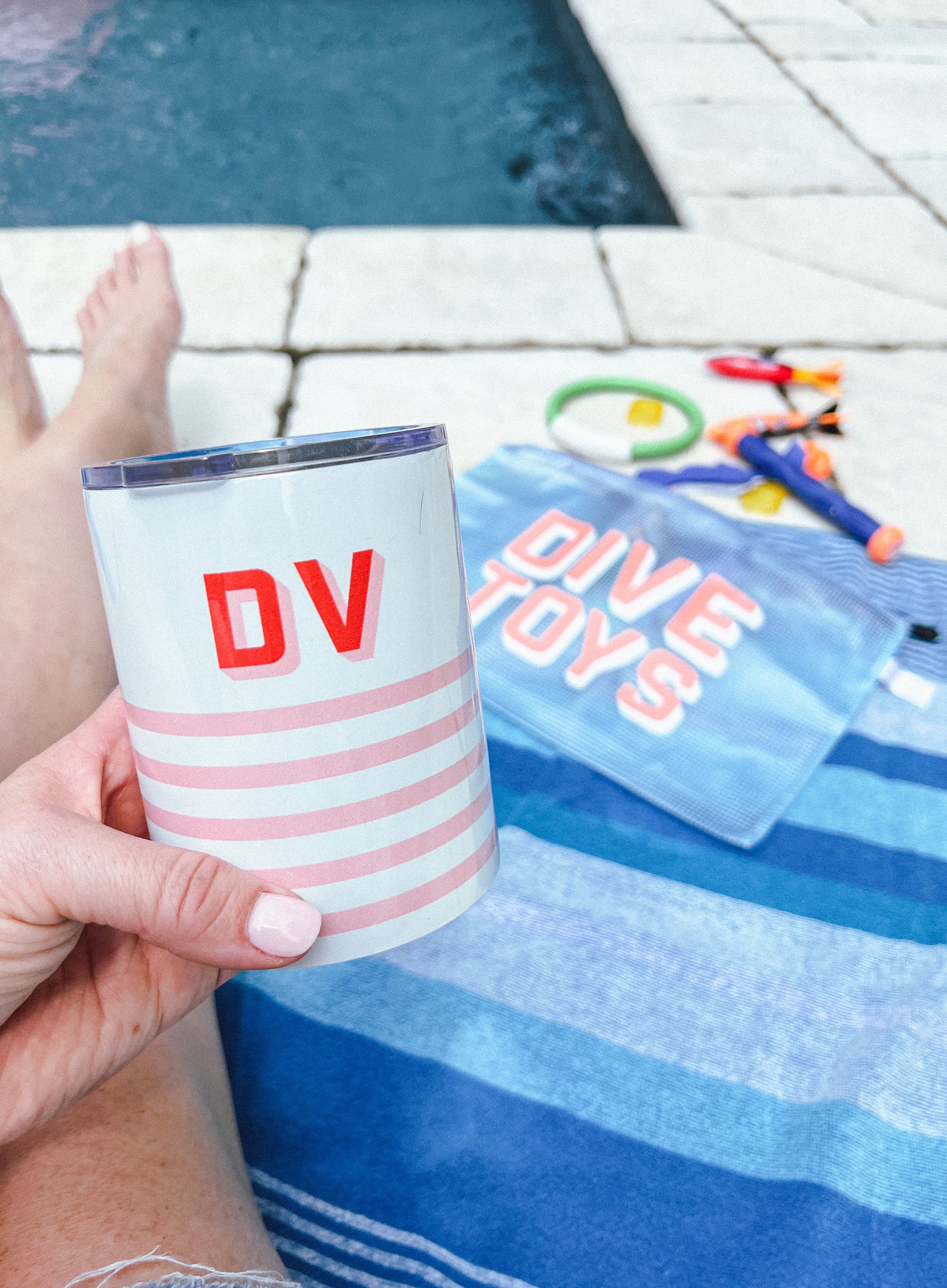 Striped Monogrammed Insulated Wine Tumbler