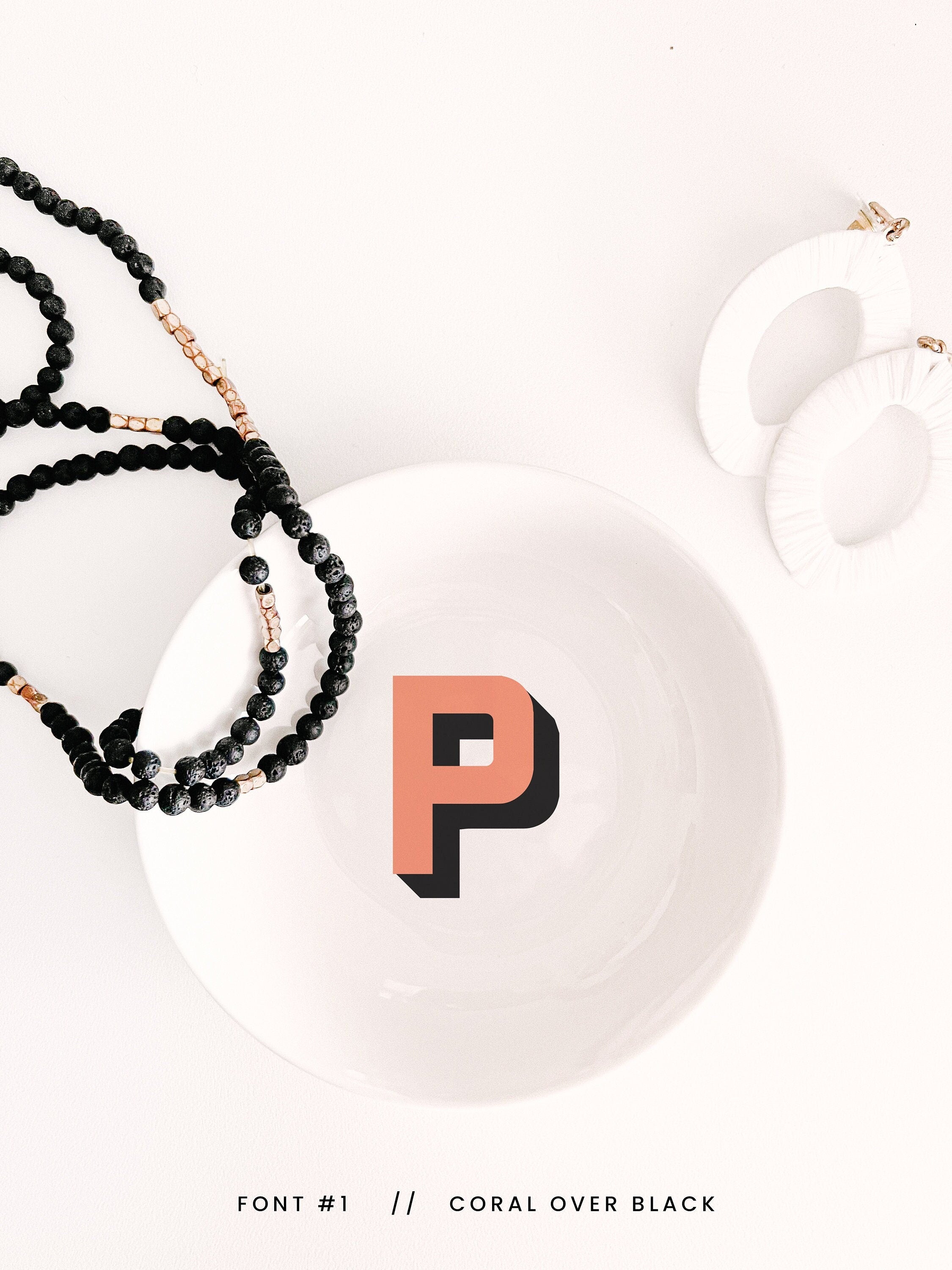 Trinket Dish Jewelry Holder with Monogram