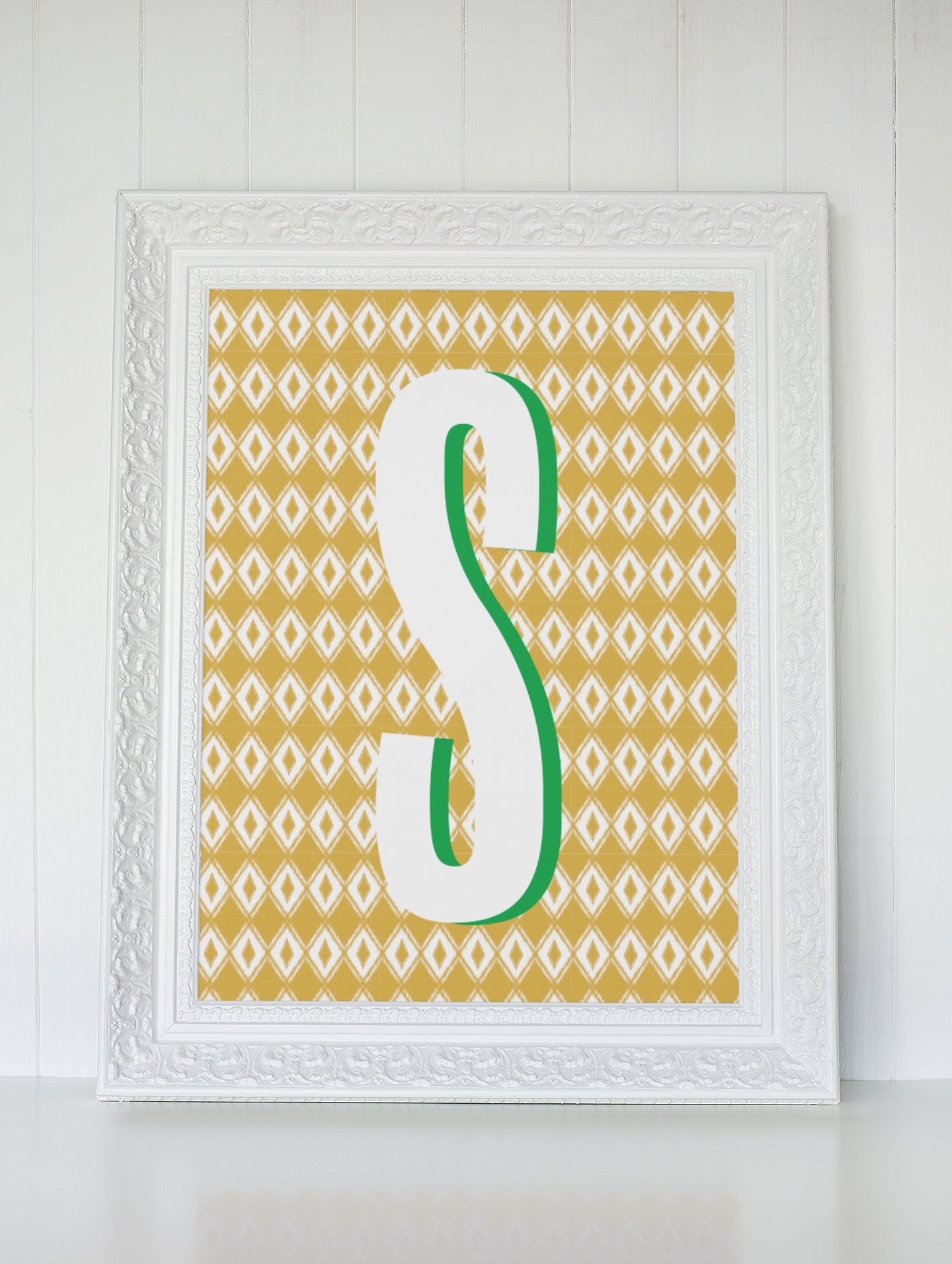 Ikat Initial Art Print