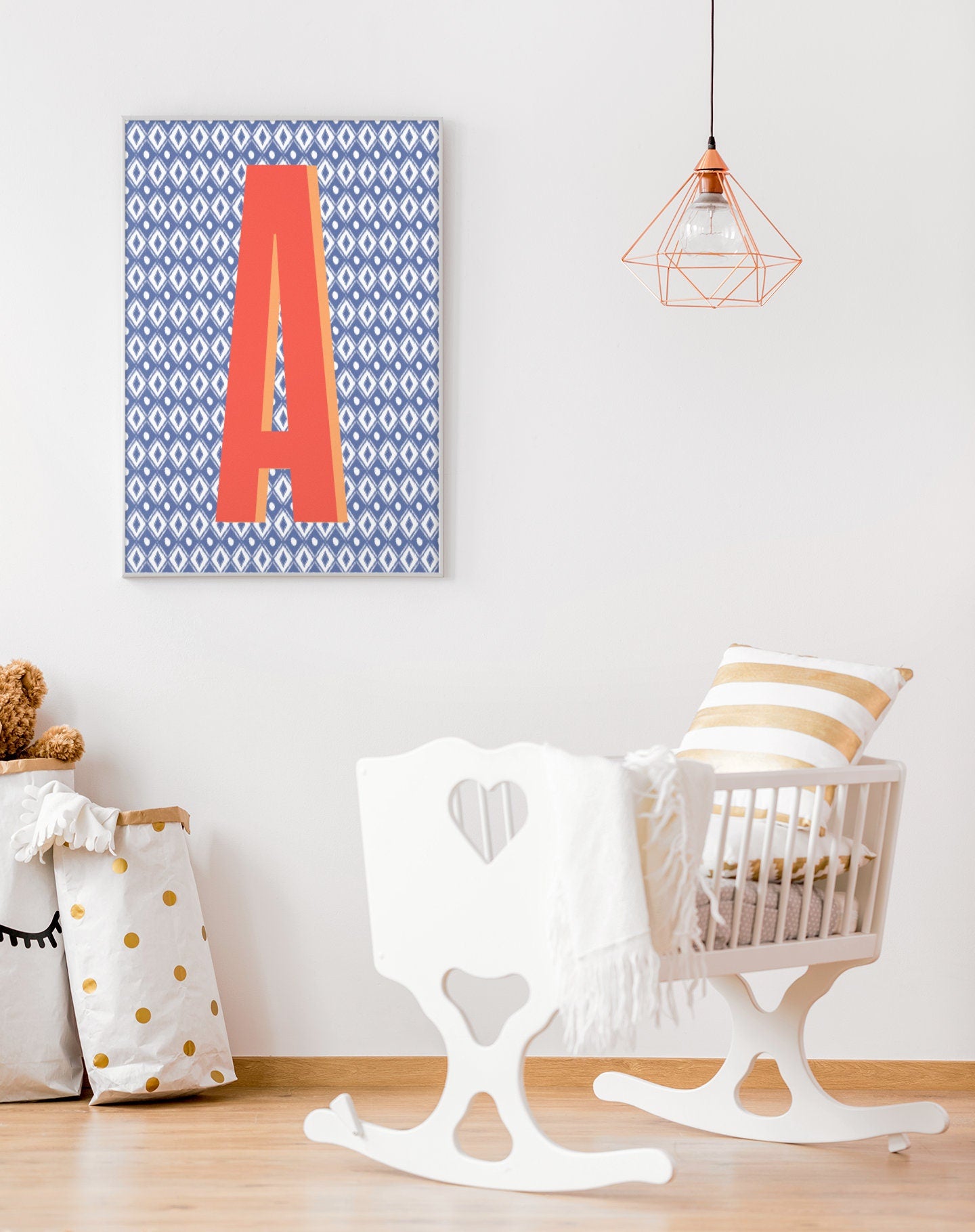 Ikat Initial Art Print