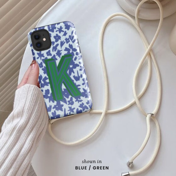 Phone Case Initial Monogram Floral HOPE & JOY Phone Case Initial Monogram Floral HOPE & JOY