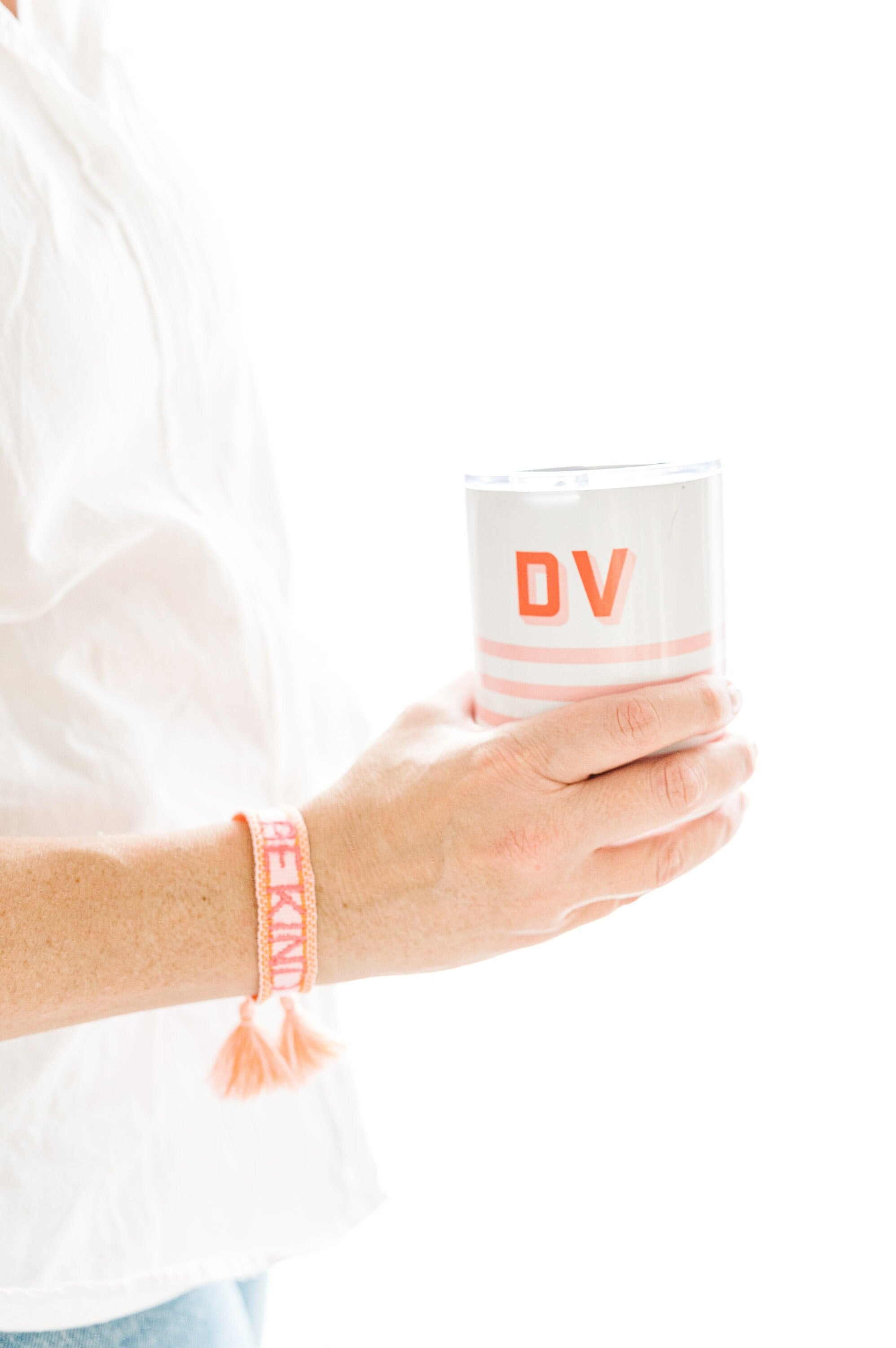 Striped Monogrammed Insulated Wine Tumbler