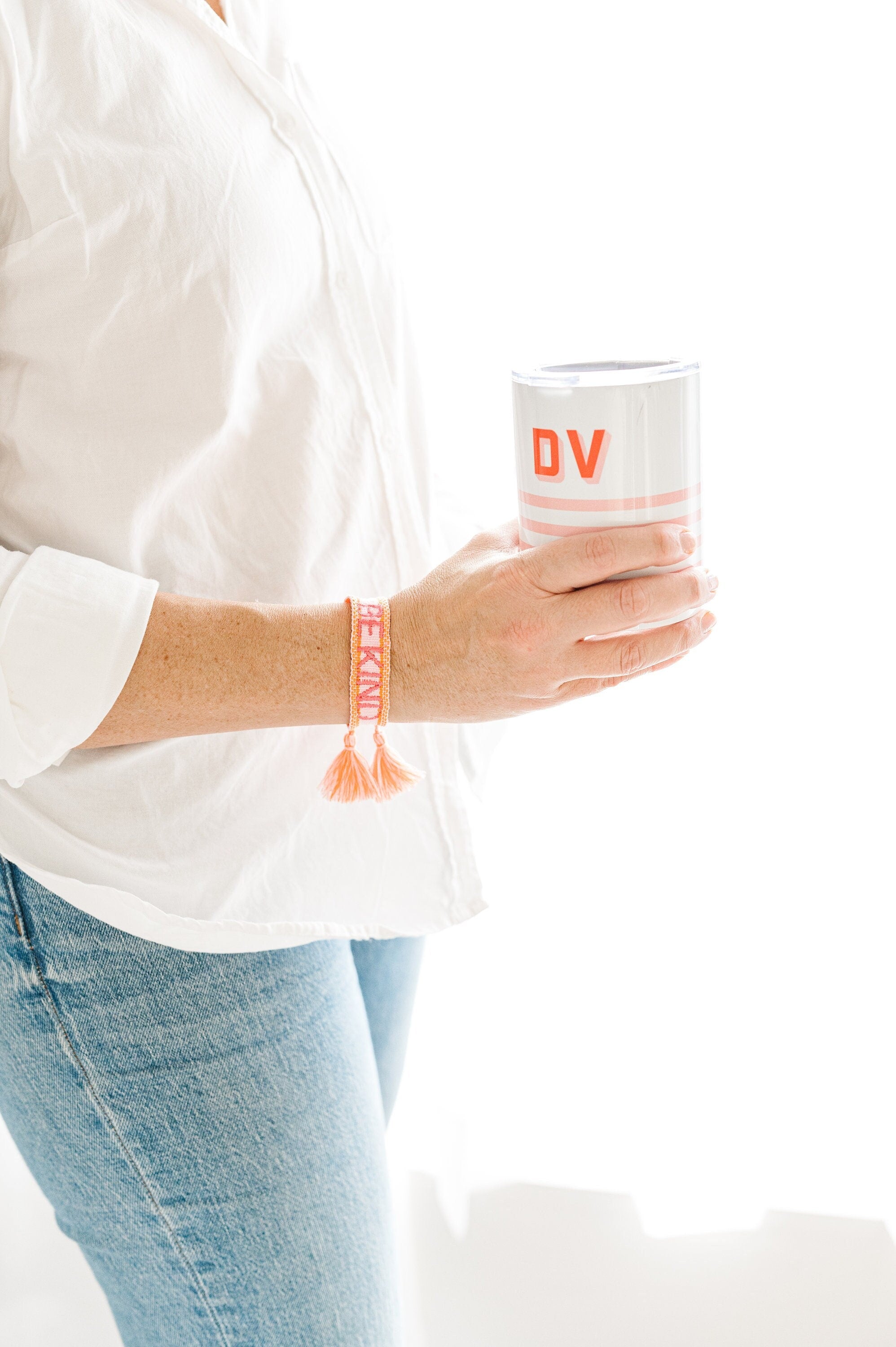 Striped Monogrammed Insulated Wine Tumbler