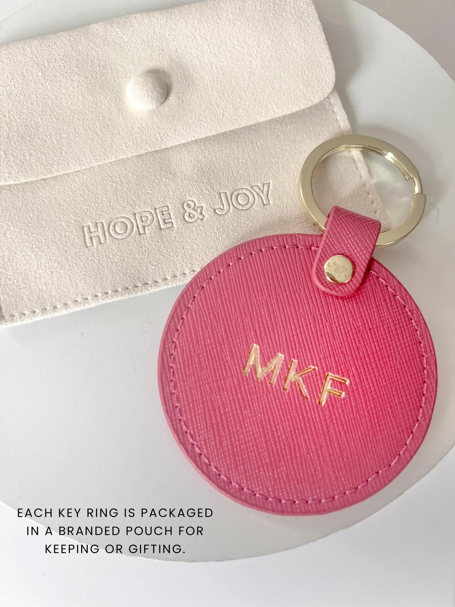 Monogram Round Keychain