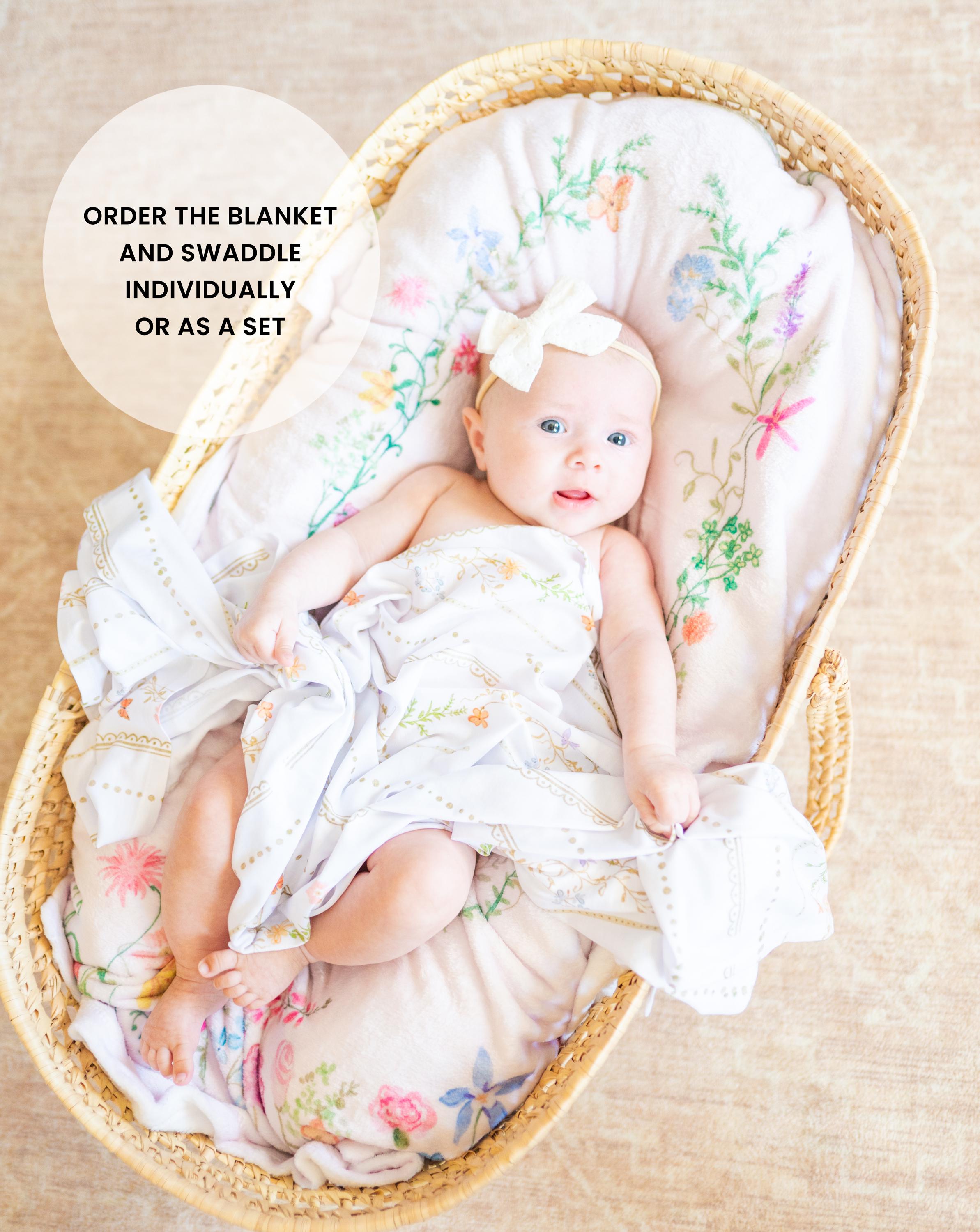 Baby Minky Wildflower Blanket & Swaddle