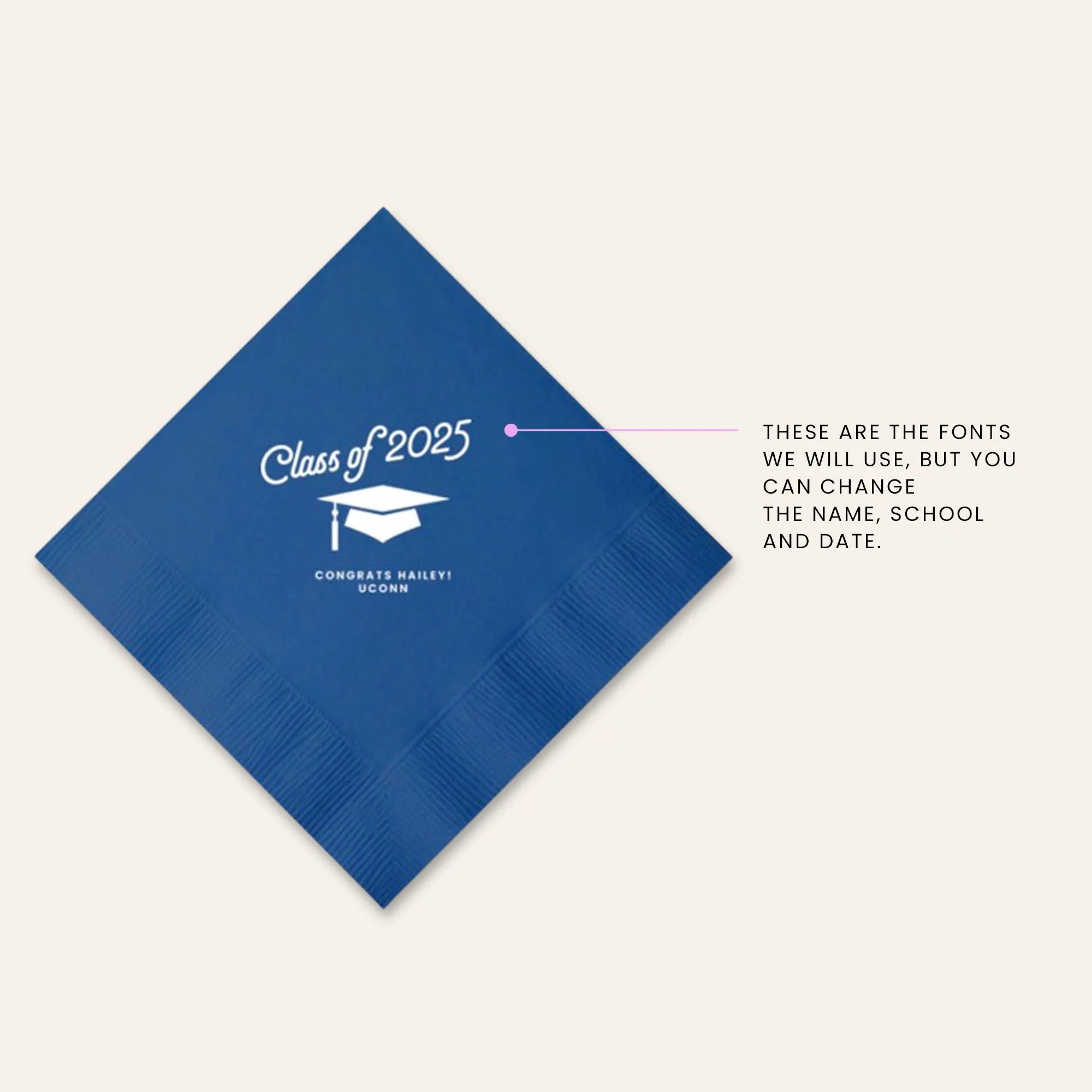 Graduation Party Personalized Disposable Napkins