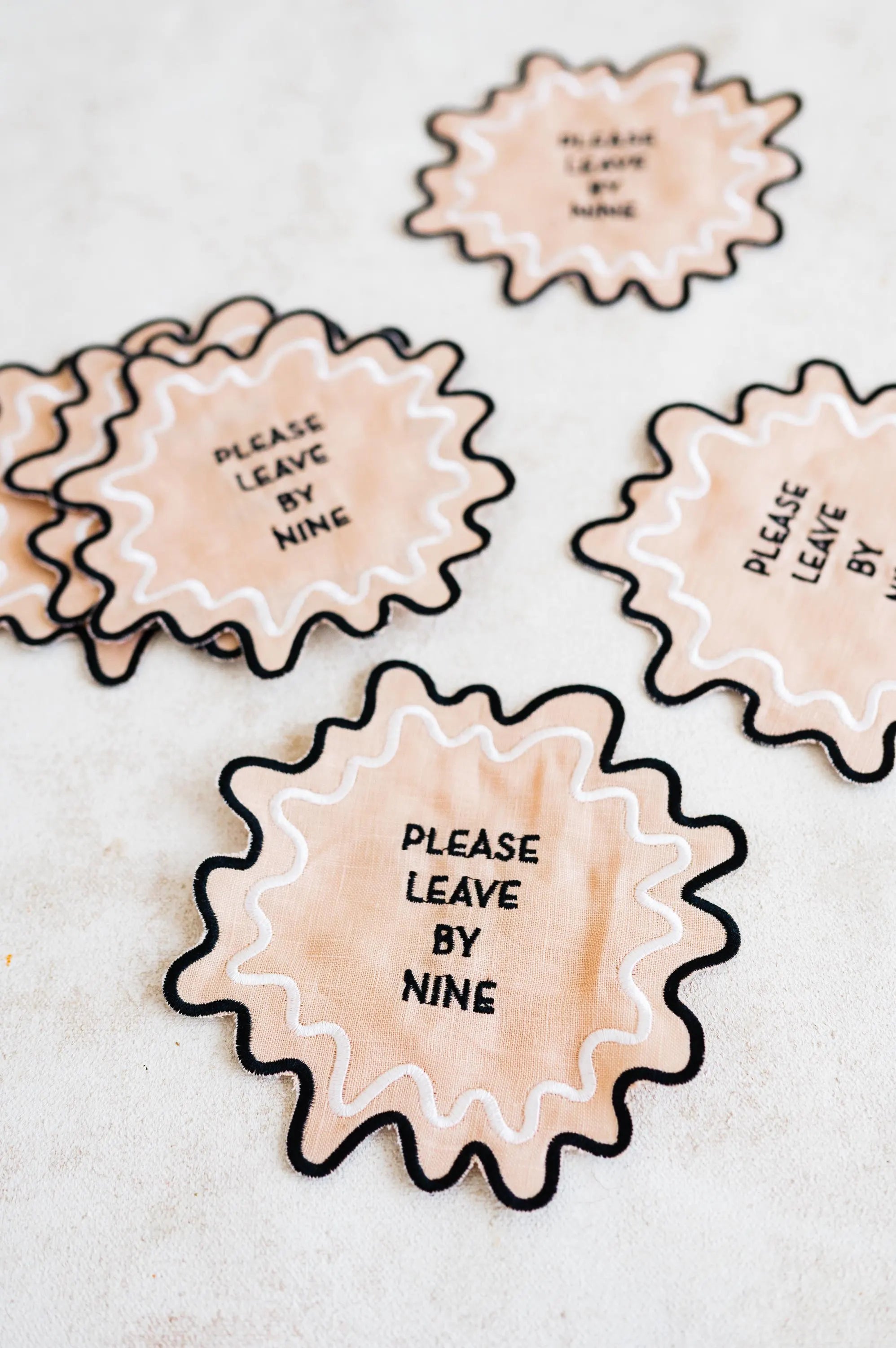 Please Leave by Nine Embroidered Napkins