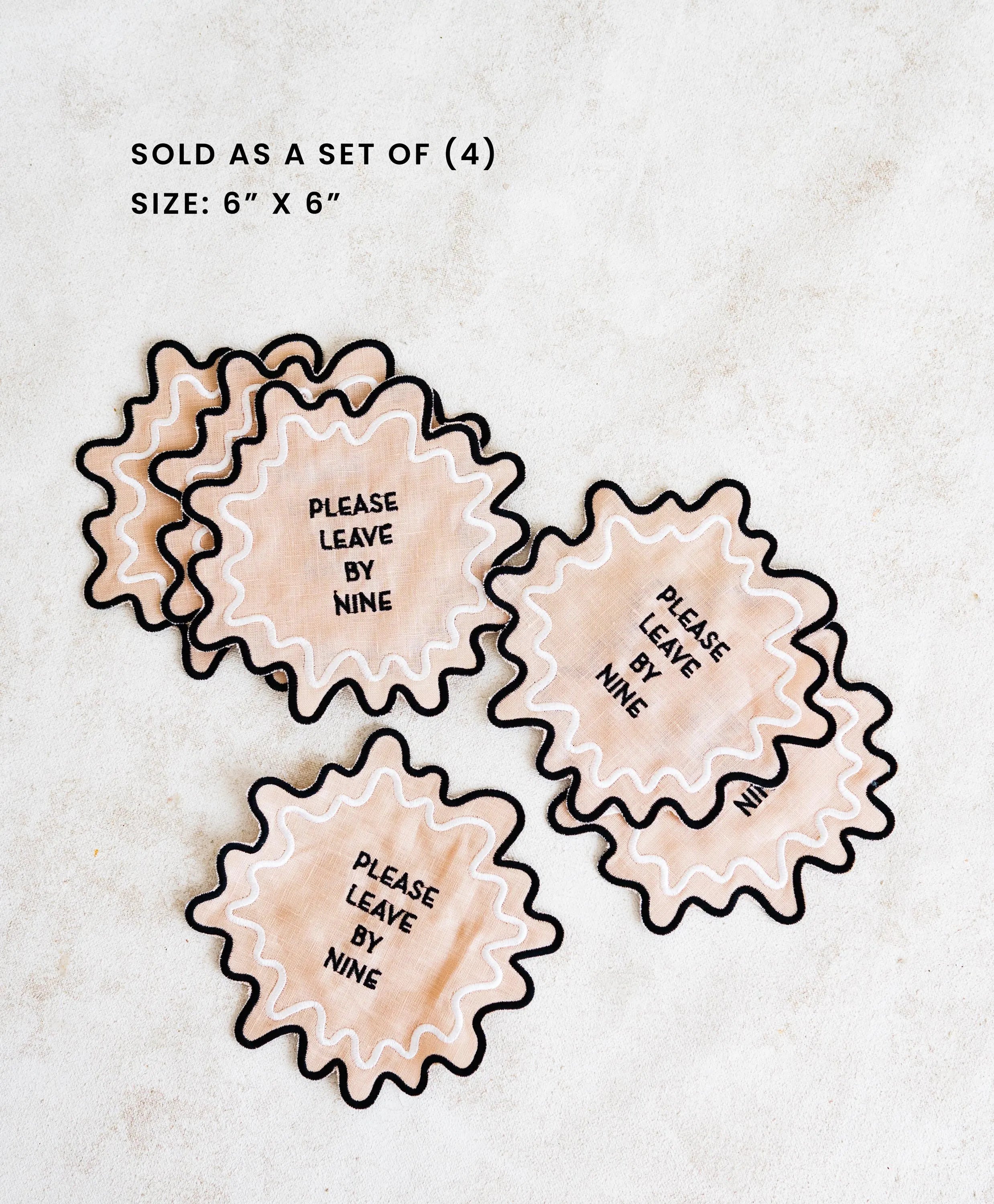 Please Leave by Nine Embroidered Napkins