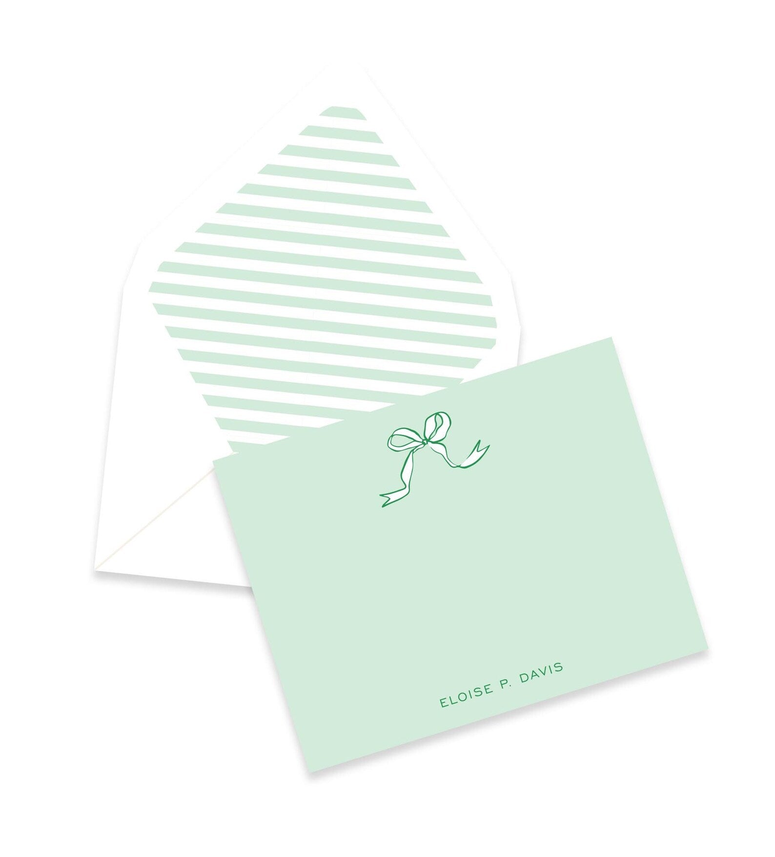 Personalized Notecard Set with Bow Design