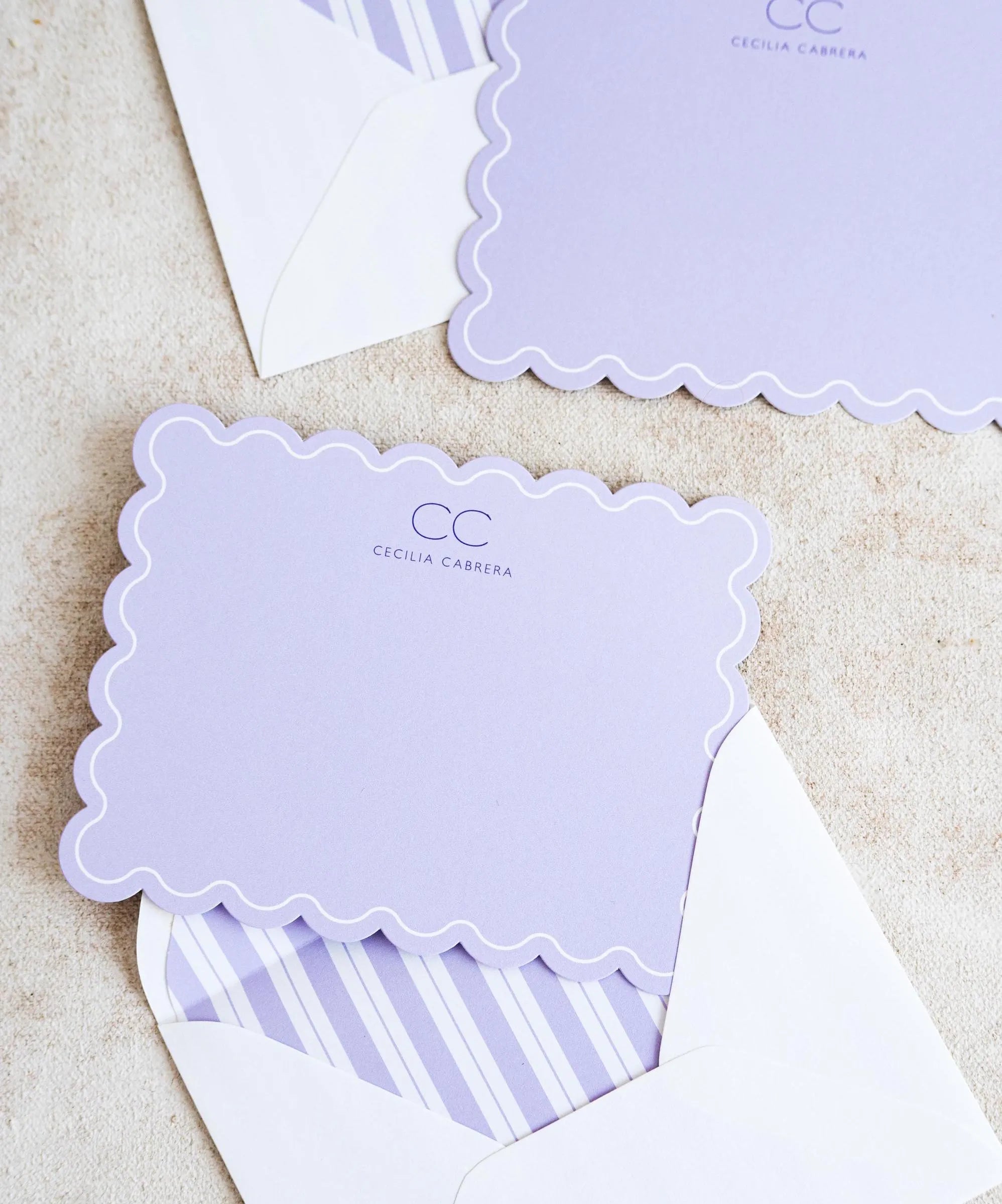 Scallop Edge Preppy Stationery Notecard Set