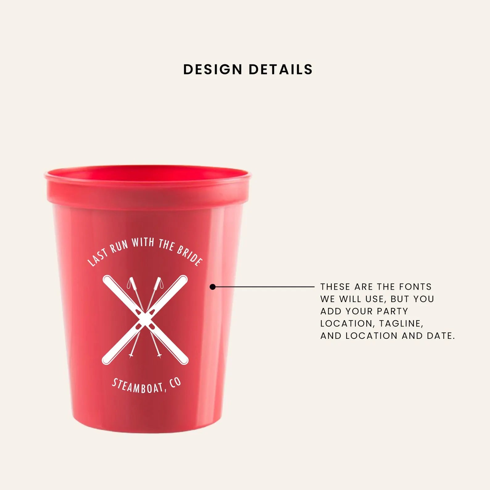 Ski Trip Plastic Cups - Customizable Design