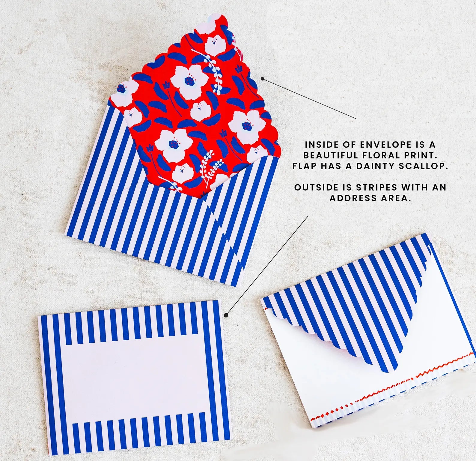 Preppy Stationery Set - Stripes and Floral