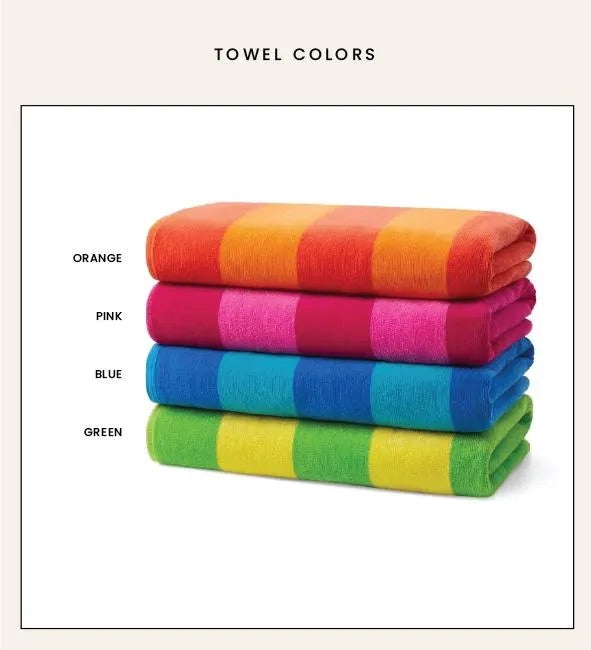 Embroidered Bright Stripe Beach Towel