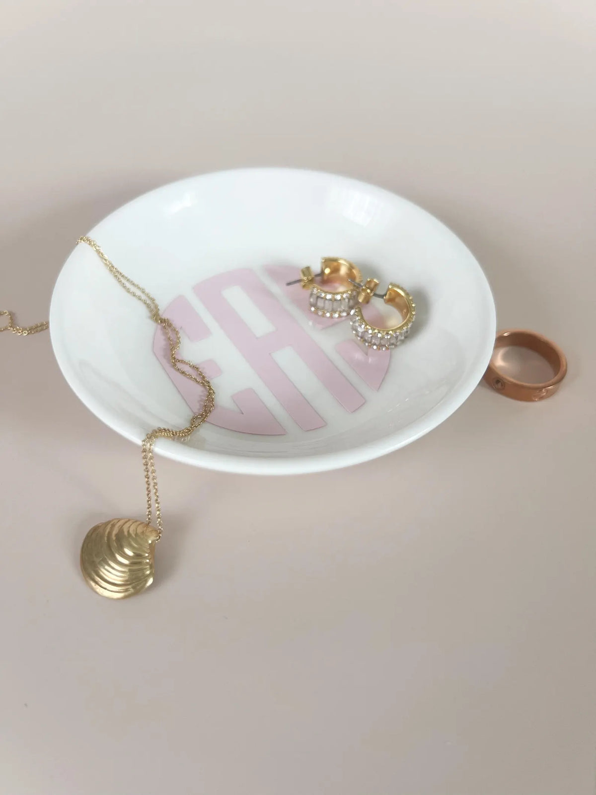 Trinket Dish Jewelry Holder with Monogram