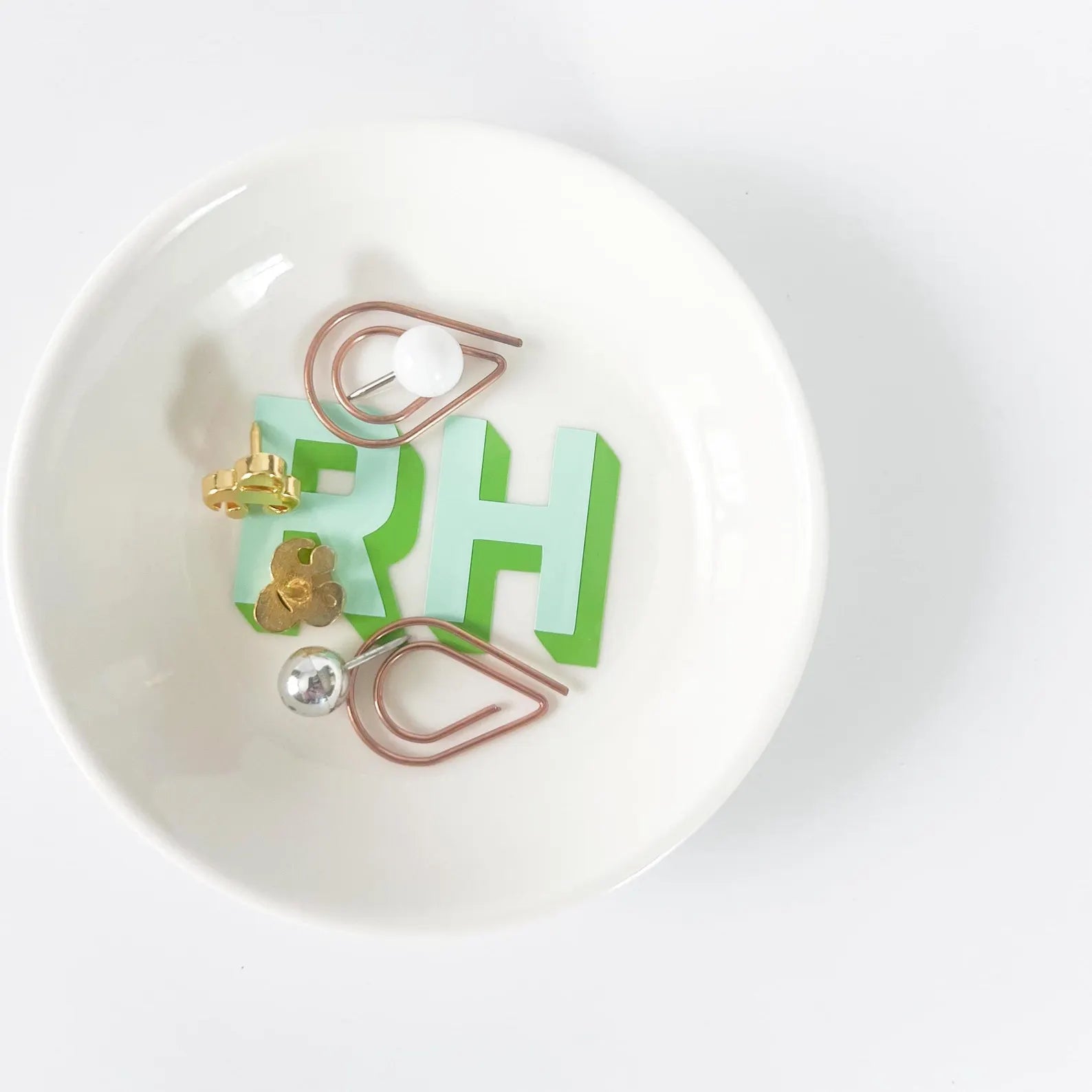 Trinket Dish Jewelry Holder with Monogram