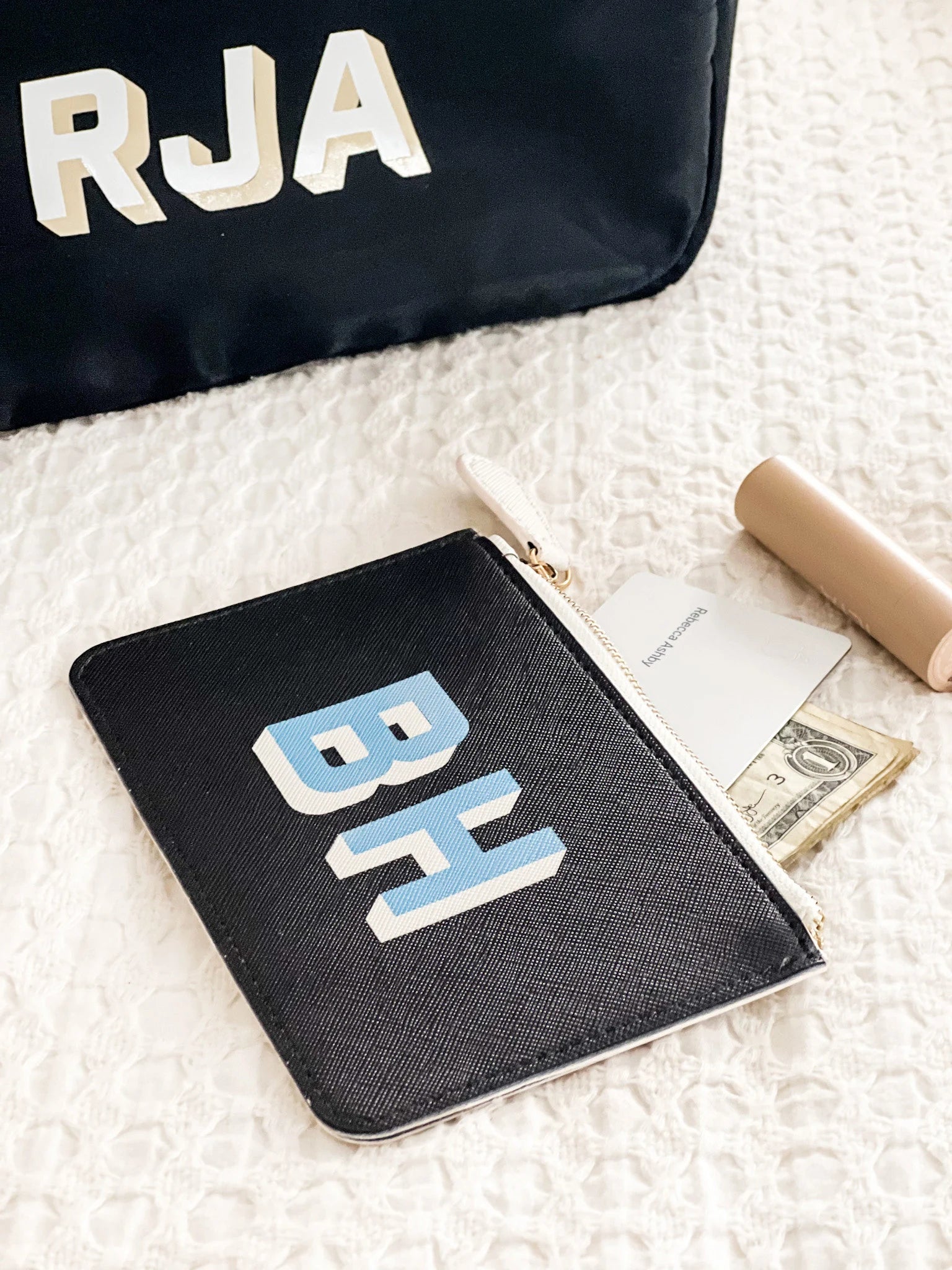 Vegan Leather Monogram Wallet