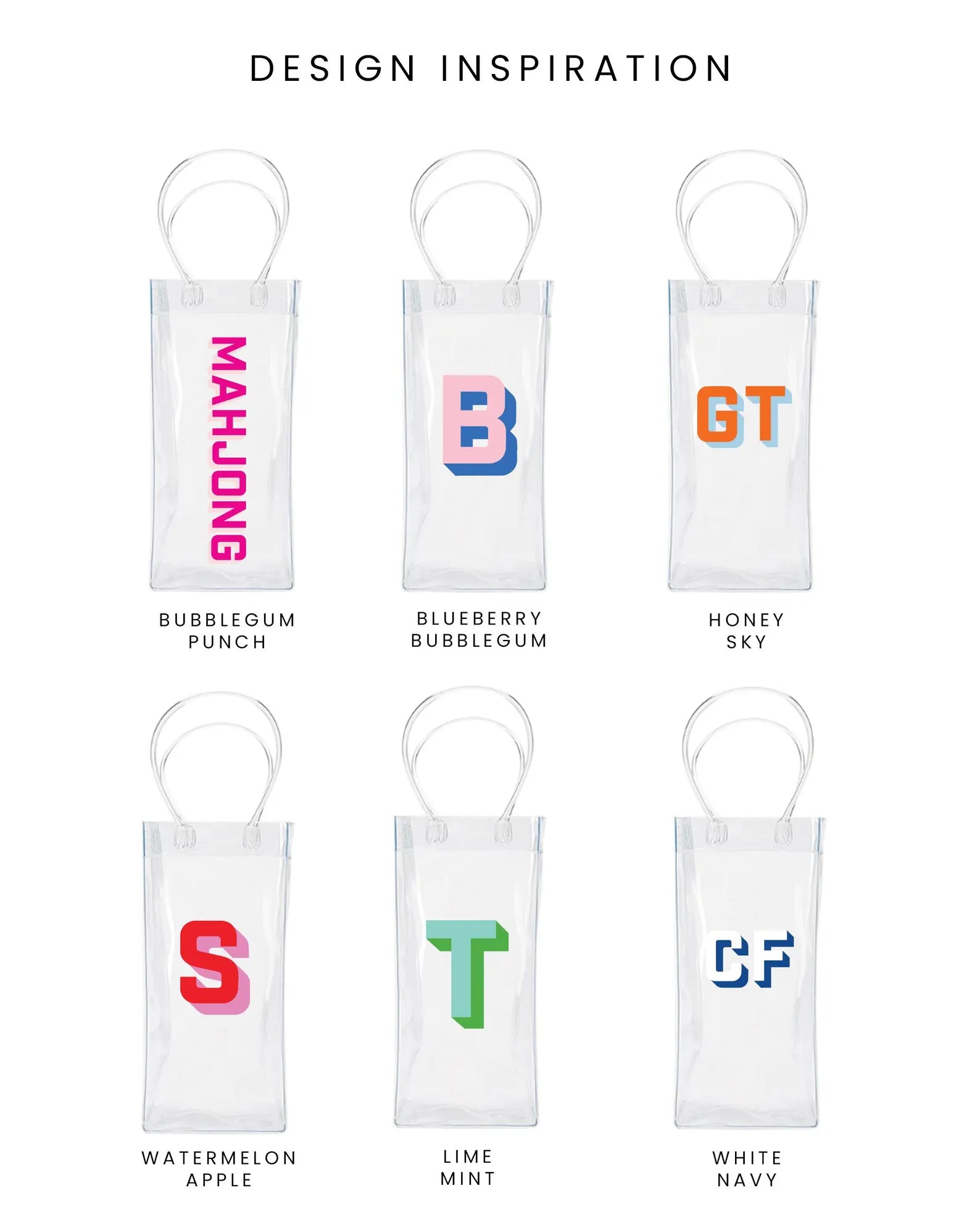 Personalized Initials Wine Bag - Drop Shadow Font