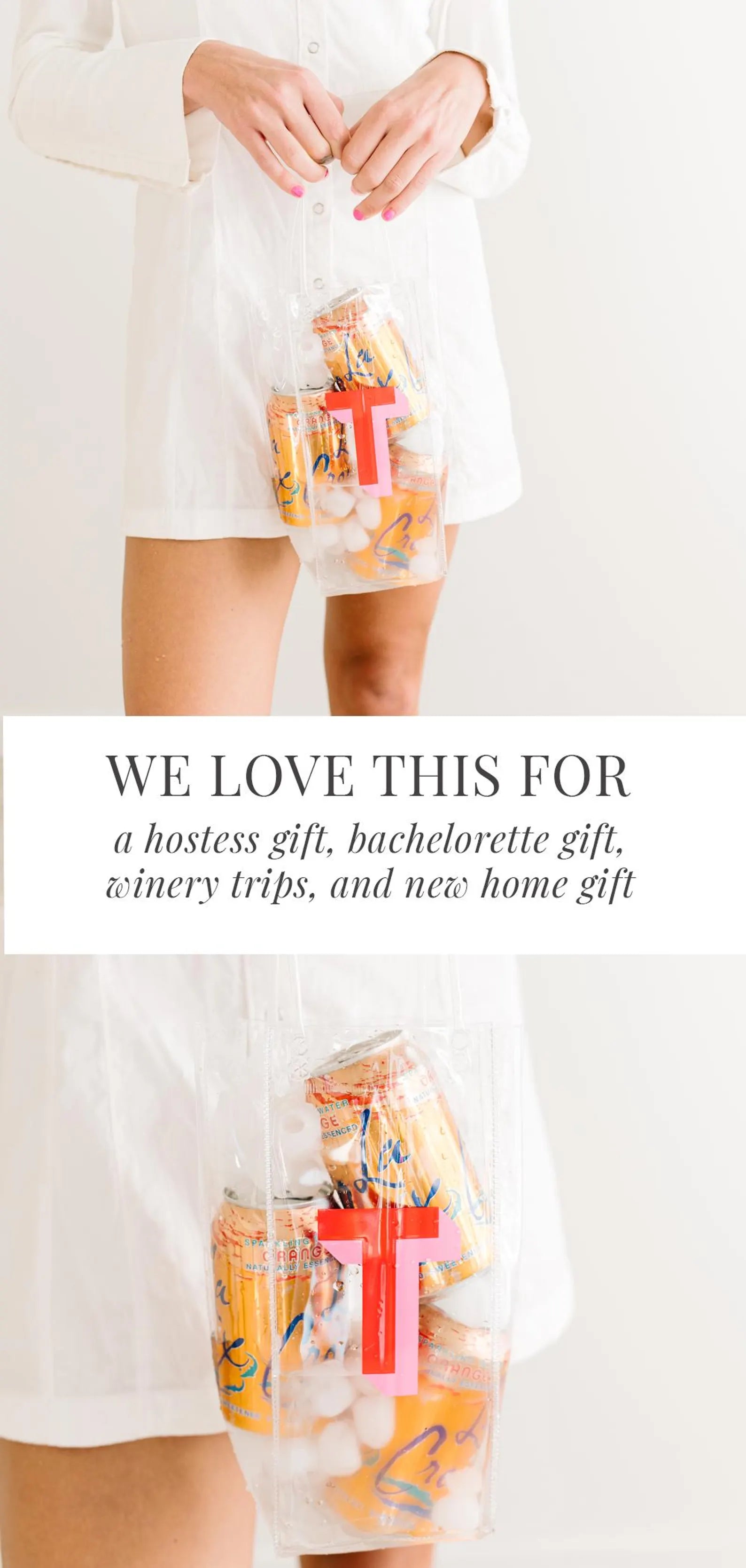 Personalized Initials Wine Bag - Drop Shadow Font