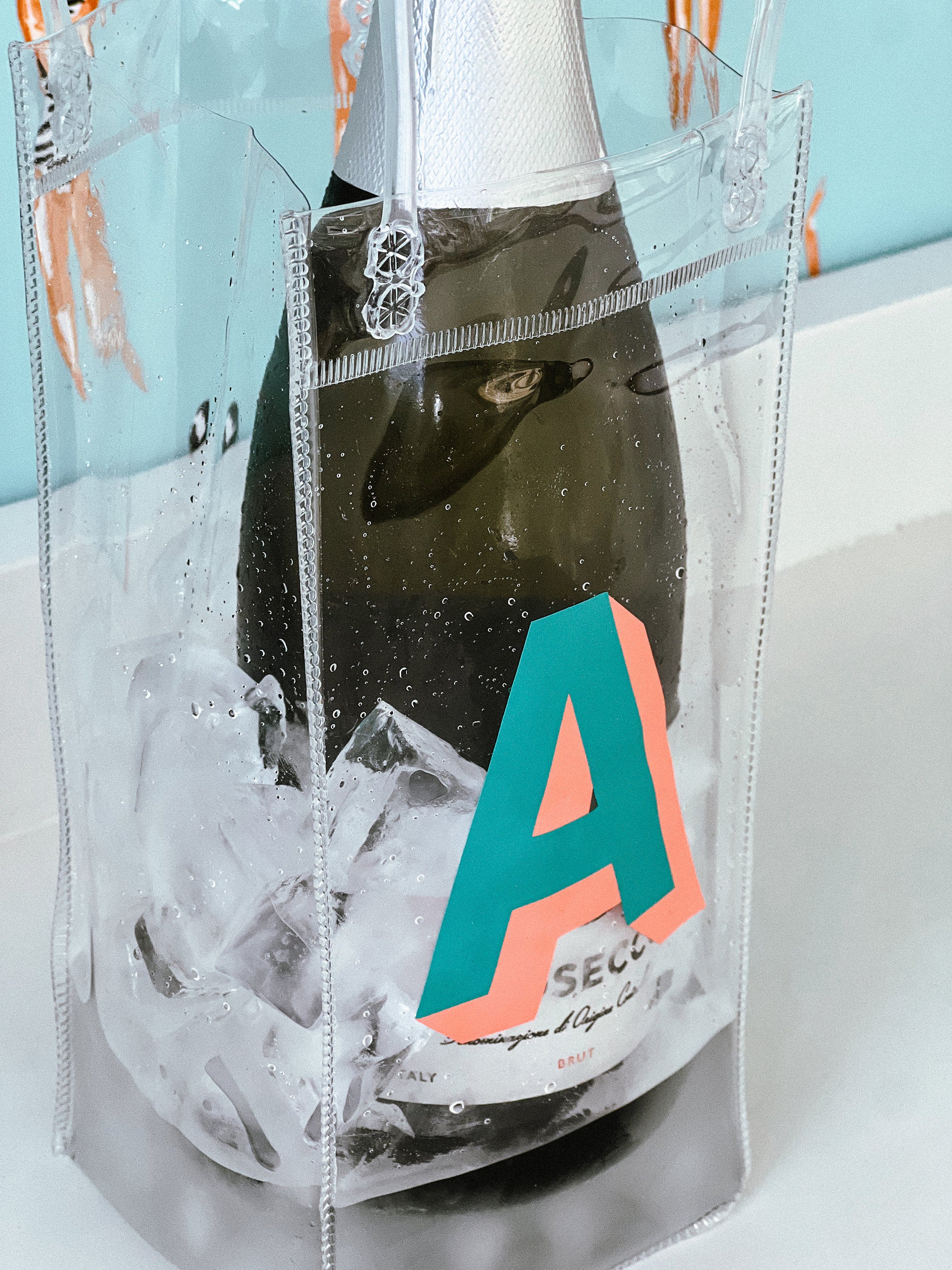 Personalized Initials Wine Bag - Drop Shadow Font