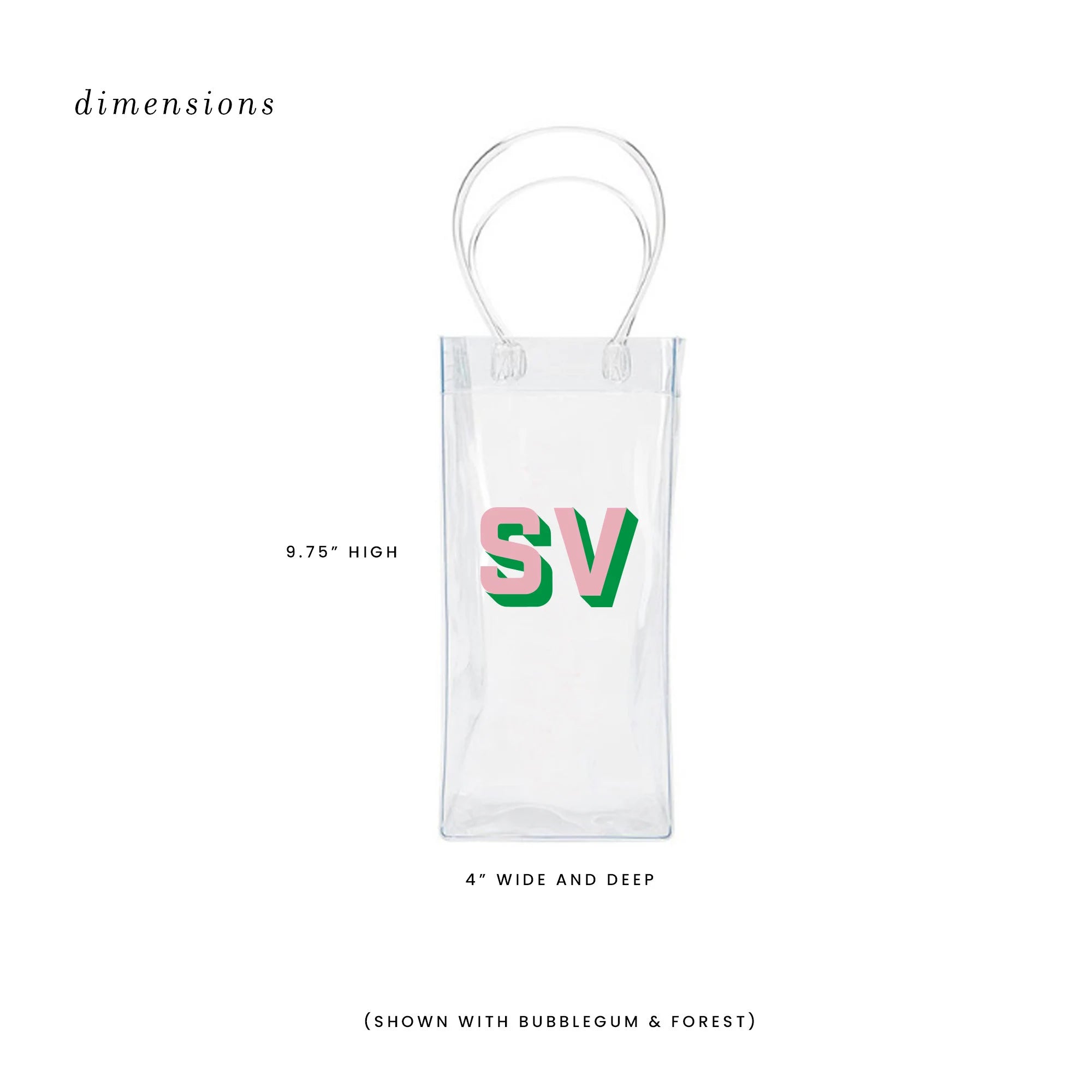 Personalized Initials Wine Bag - Drop Shadow Font