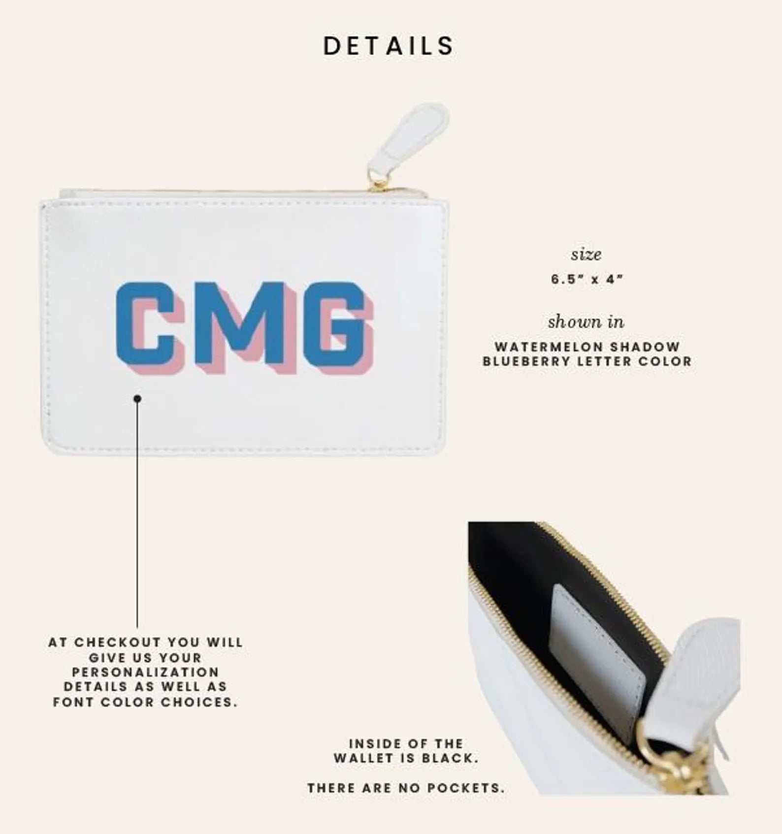 Vegan Leather Monogram Wallet