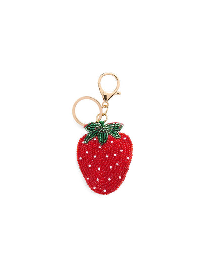 Strawberry Beaded Bag Charm/Key Ring