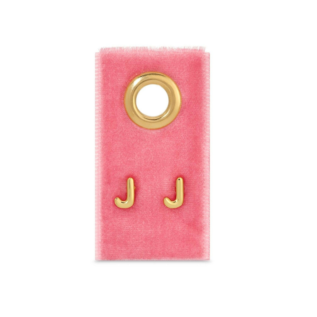 Initial Stud Earrings on Velvet