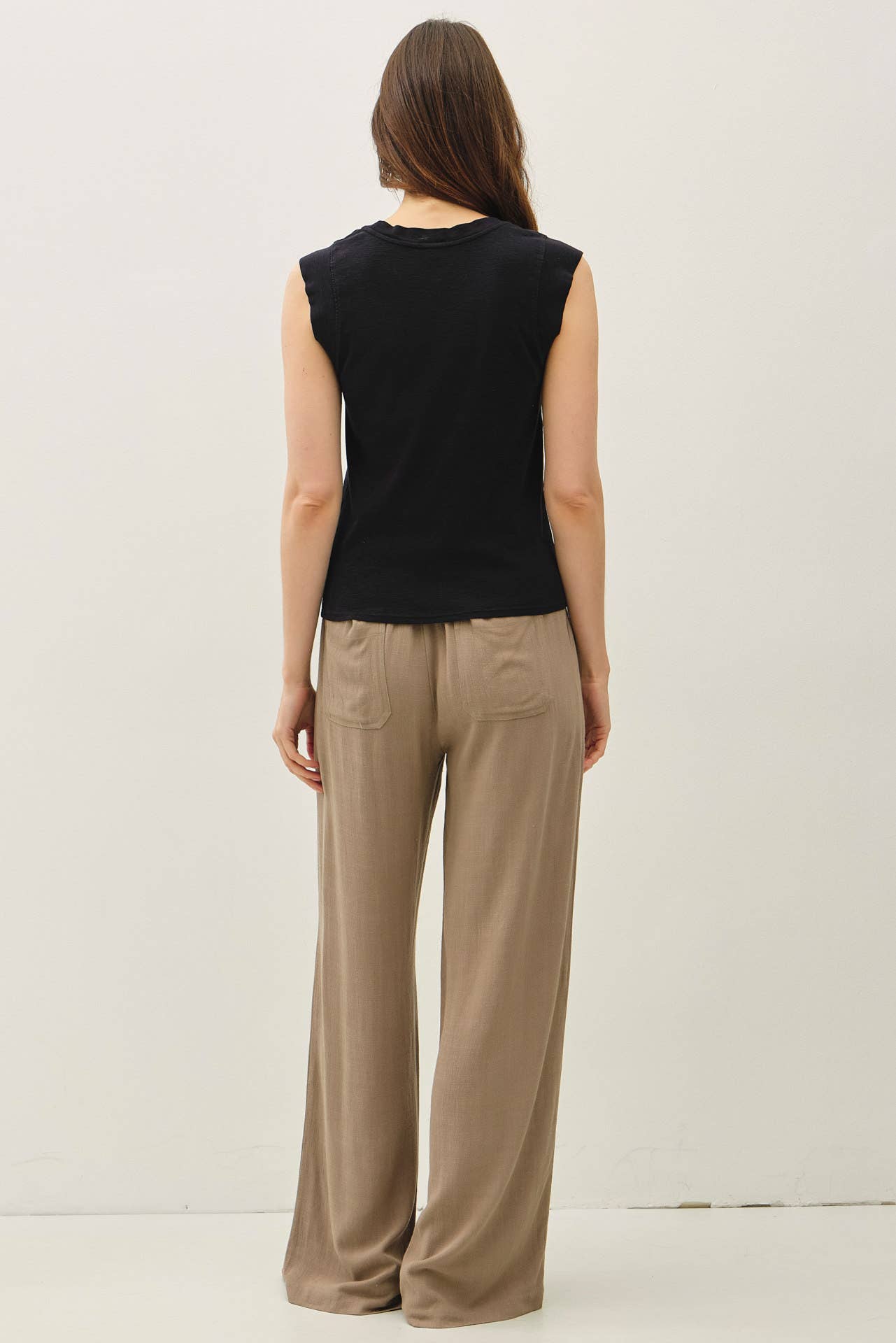Basic Solid Cotton Crew Neck Cap Sleeve Tank Top