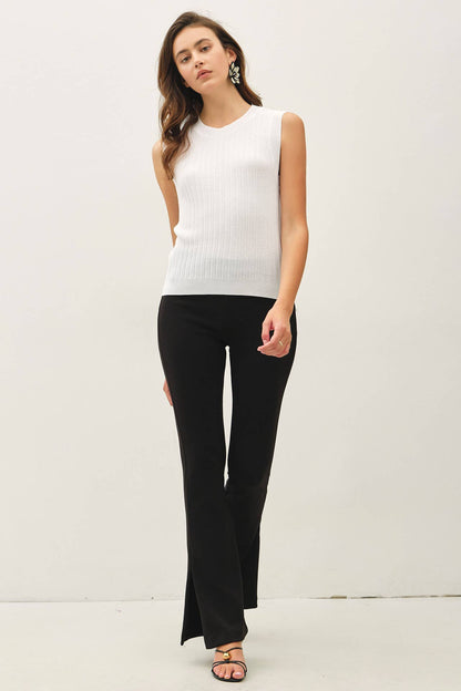 Texture Ribbed Classic Cut Sweater Tank