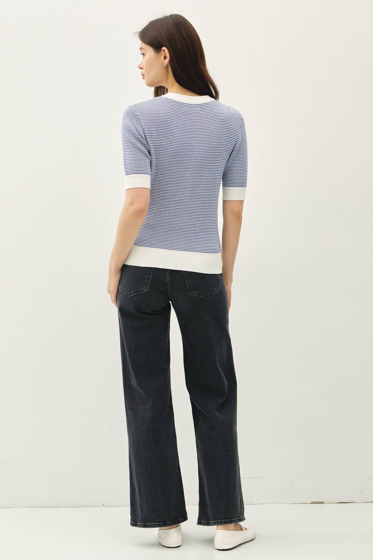 Striped Henley Sweater Top