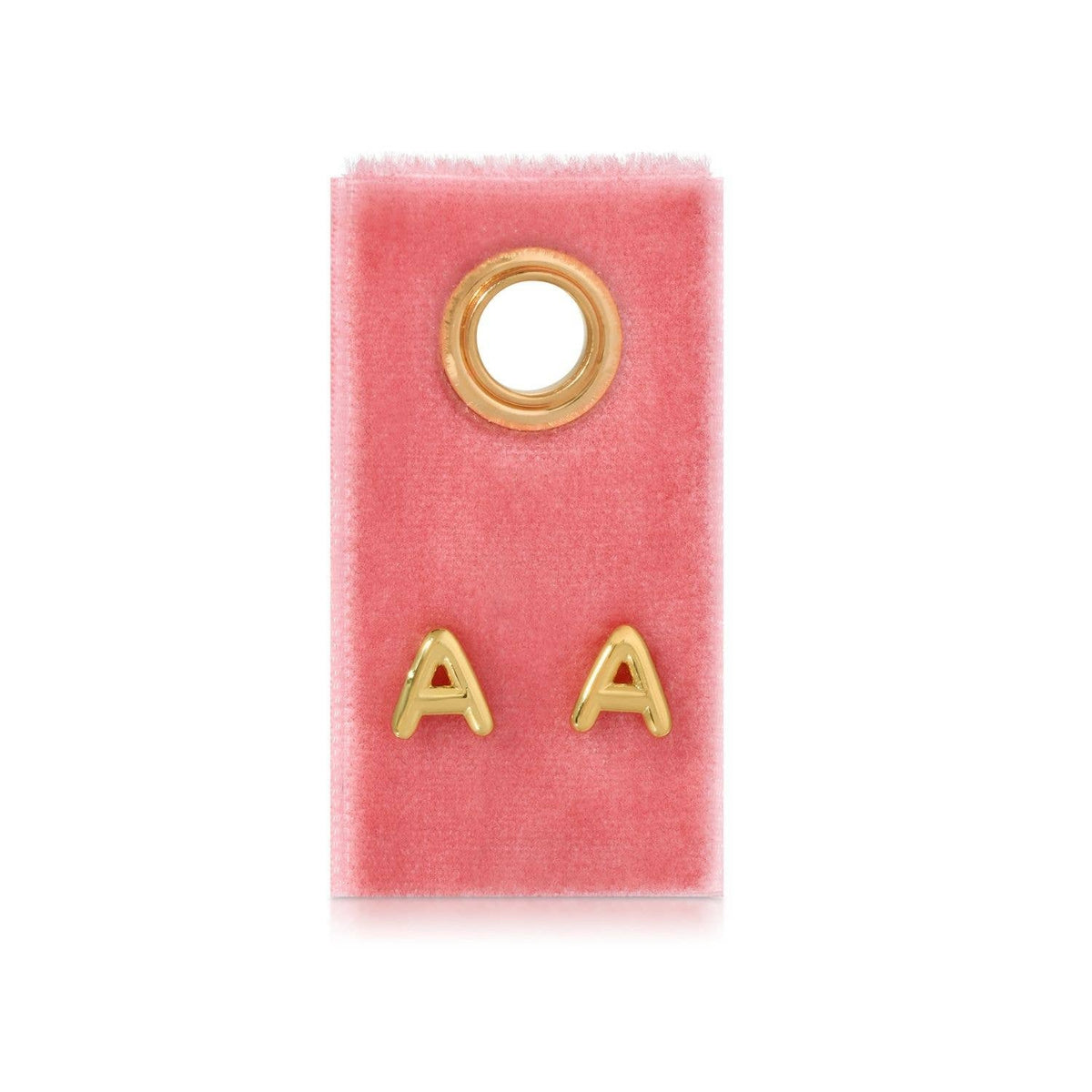 Initial Stud Earrings on Velvet