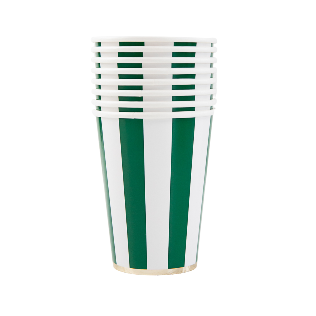 Emerald Green Cabana Stripe Cups