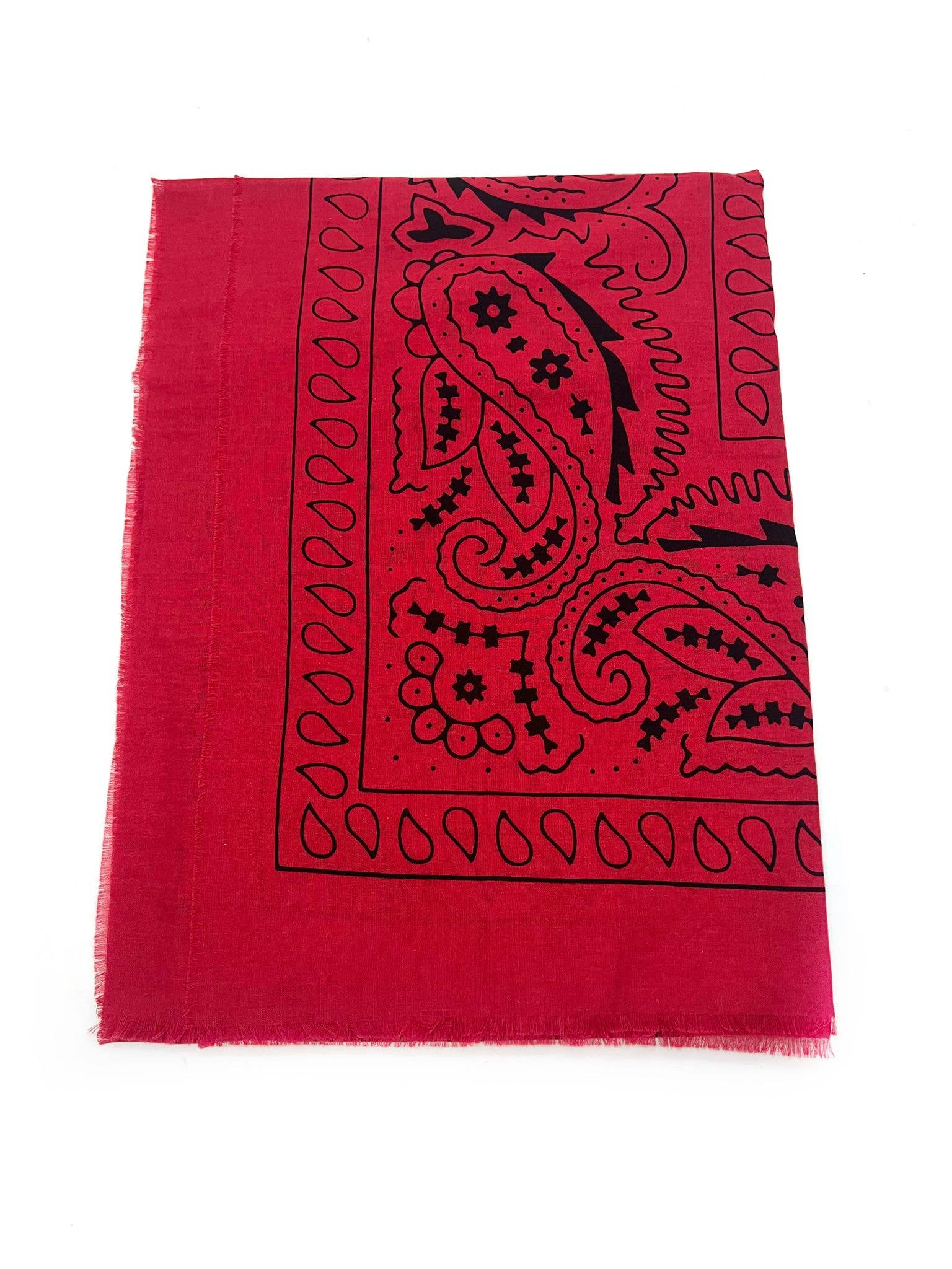 Large Square Scarf with Bandana Pattern