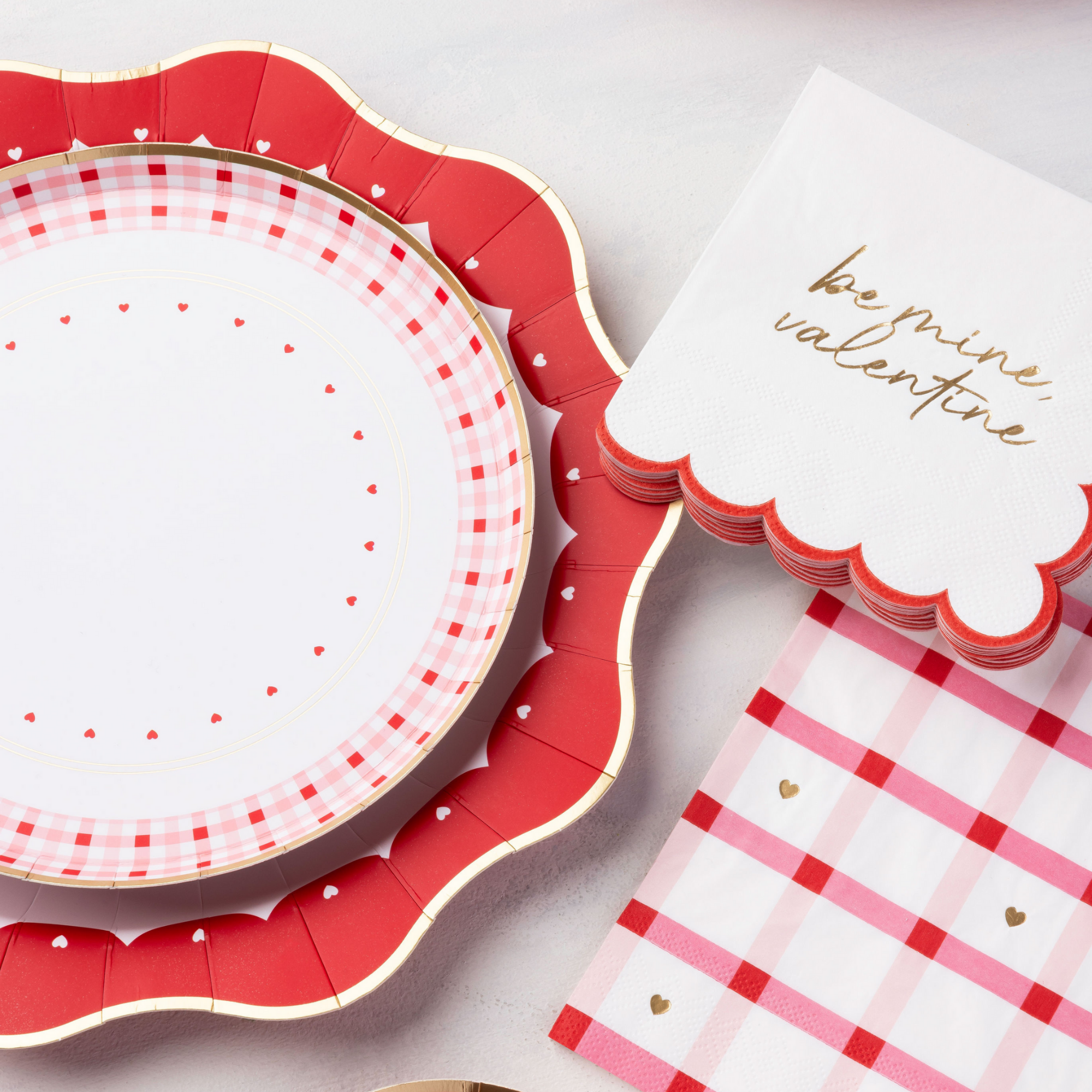 Valentine Plaid Dinner Napkins