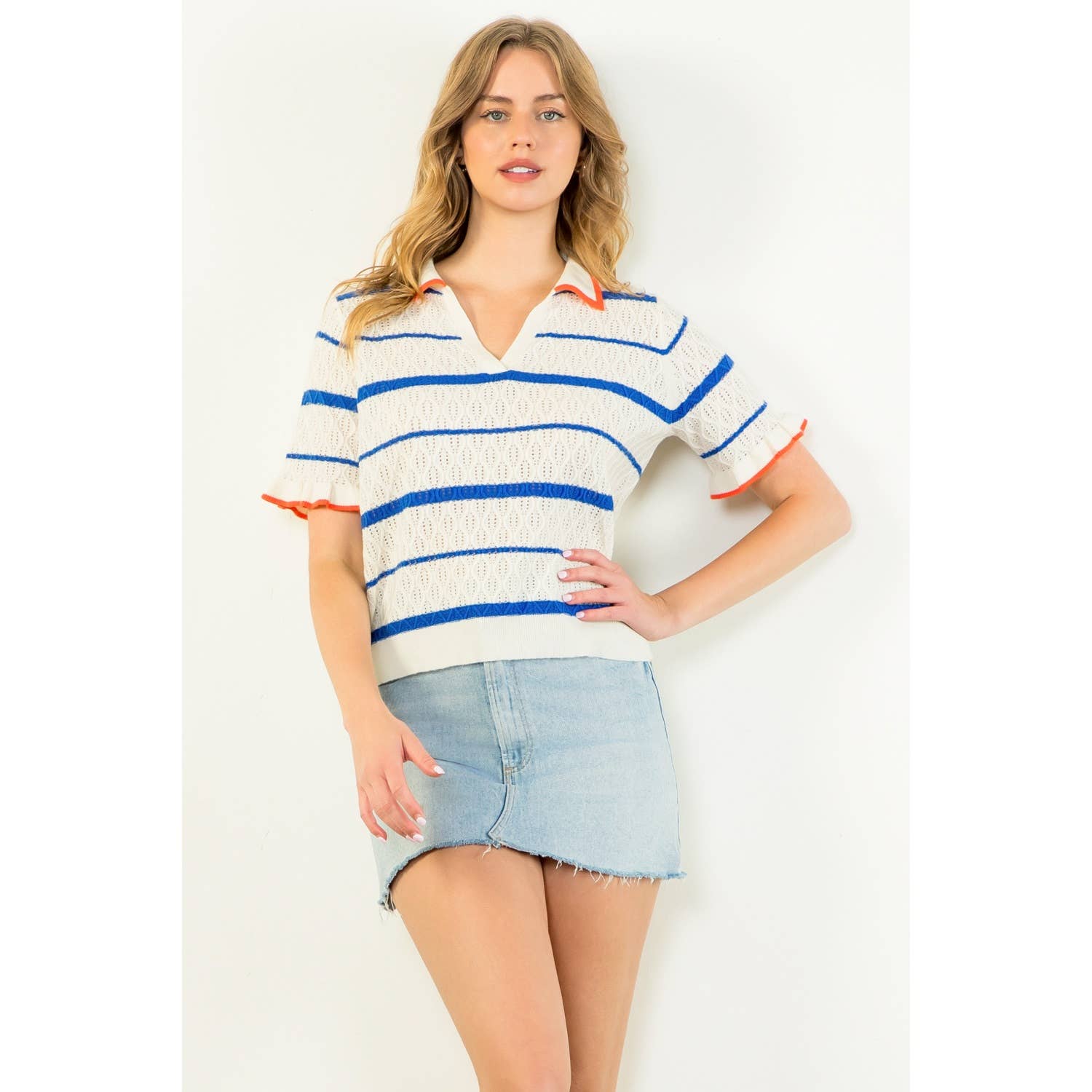 Short Sleeve Textured Knit Top