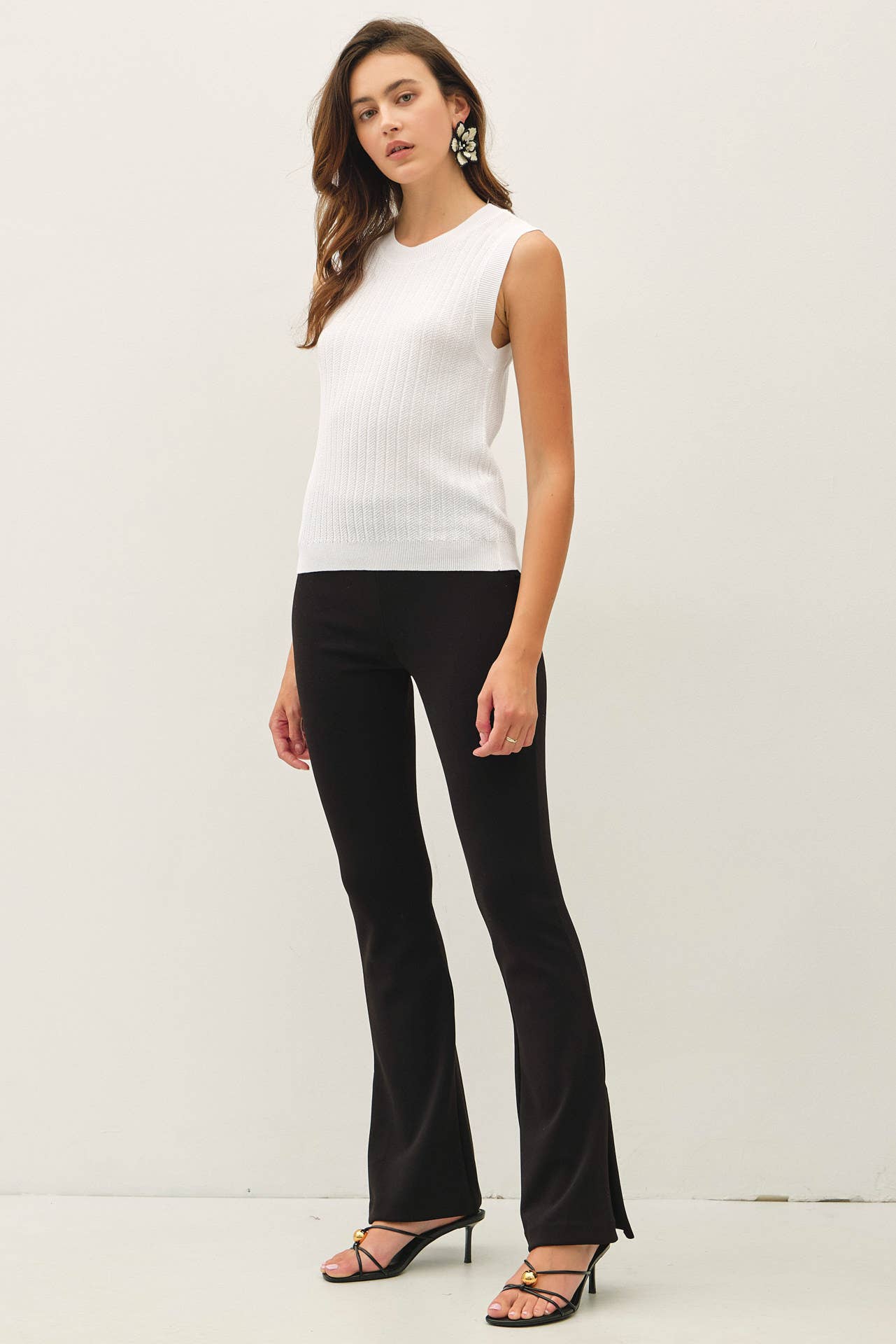 Texture Ribbed Classic Cut Sweater Tank